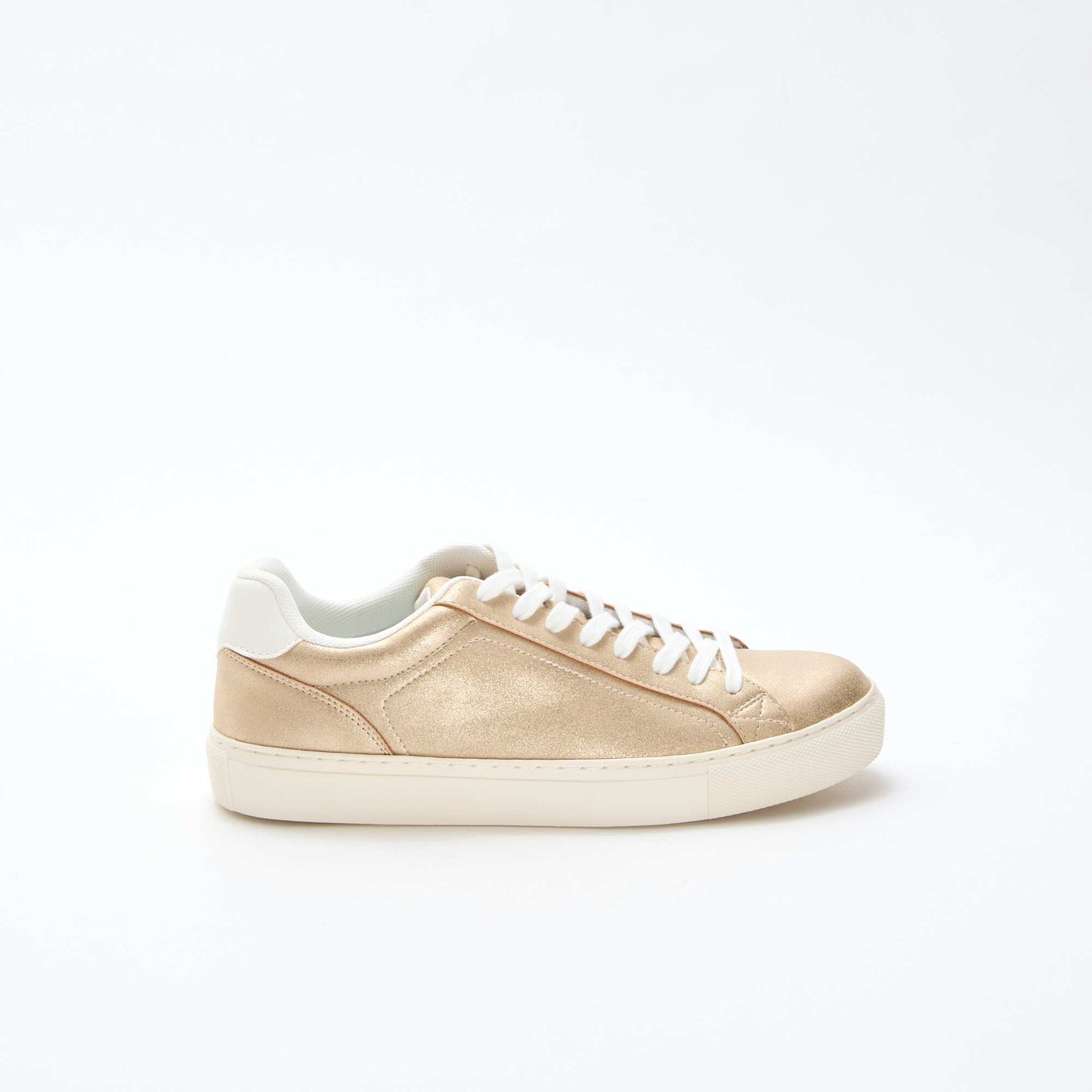 Shiny Suedette Low-Top Sneakers YELLOW