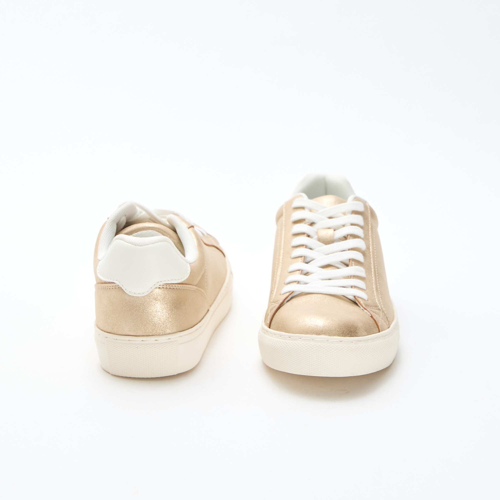 Shiny Suedette Low-Top Sneakers YELLOW