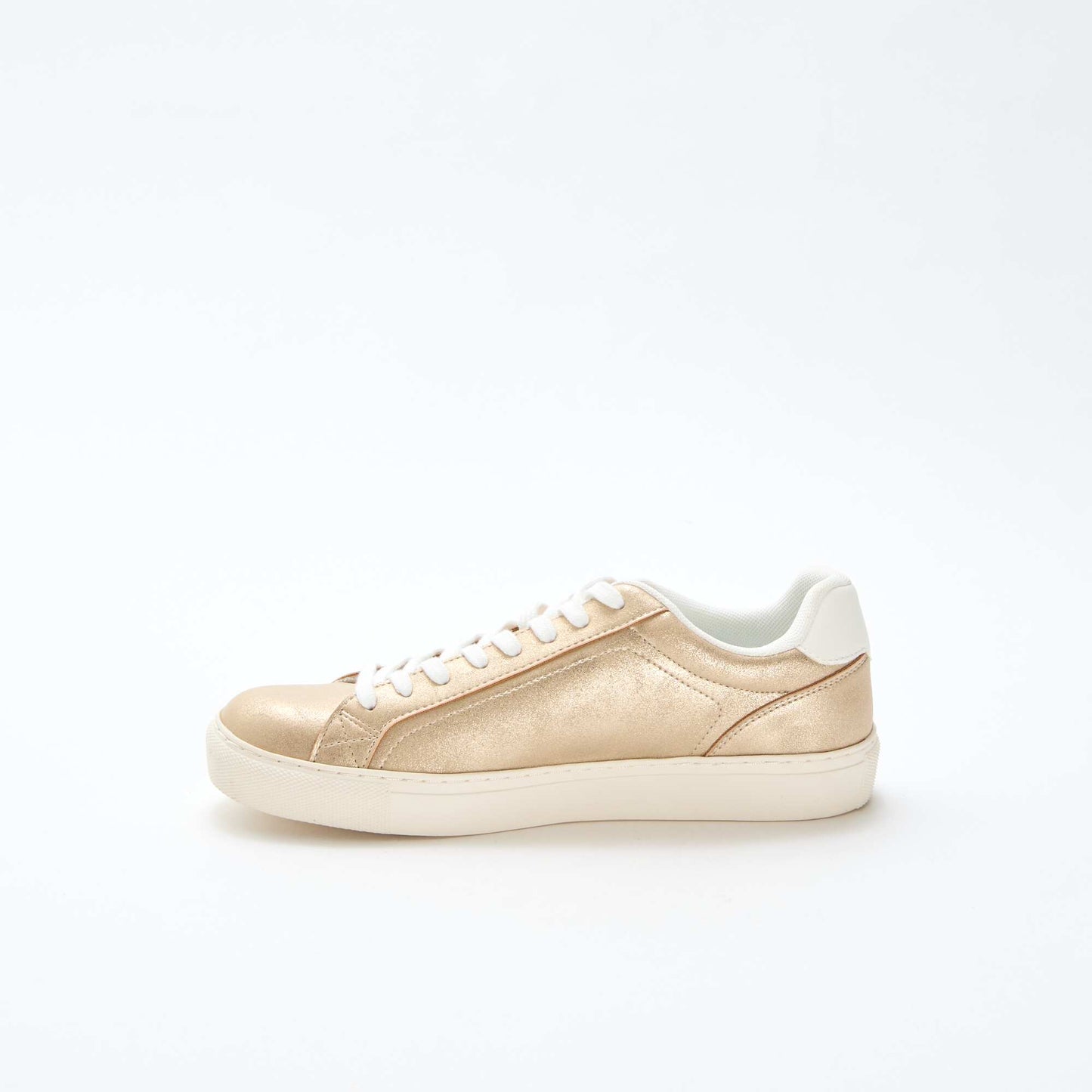 Shiny Suedette Low-Top Sneakers YELLOW