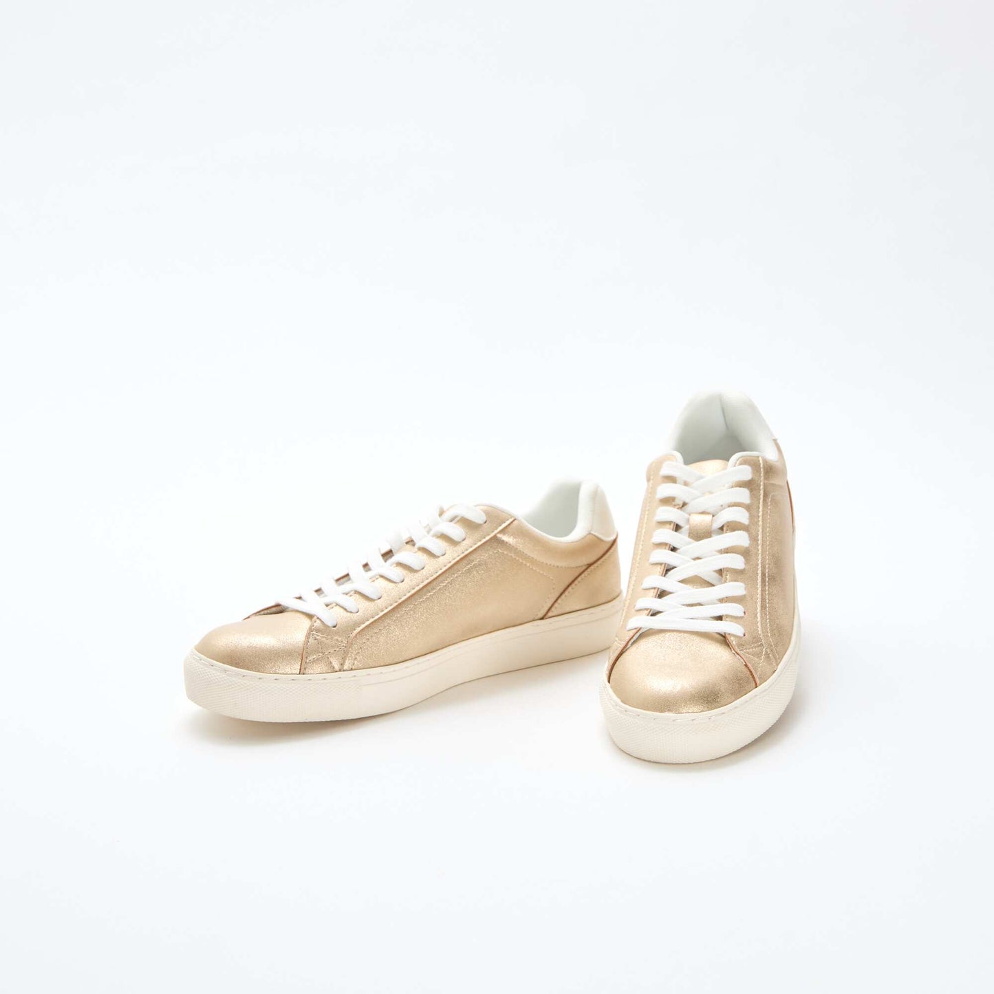 Shiny Suedette Low-Top Sneakers YELLOW