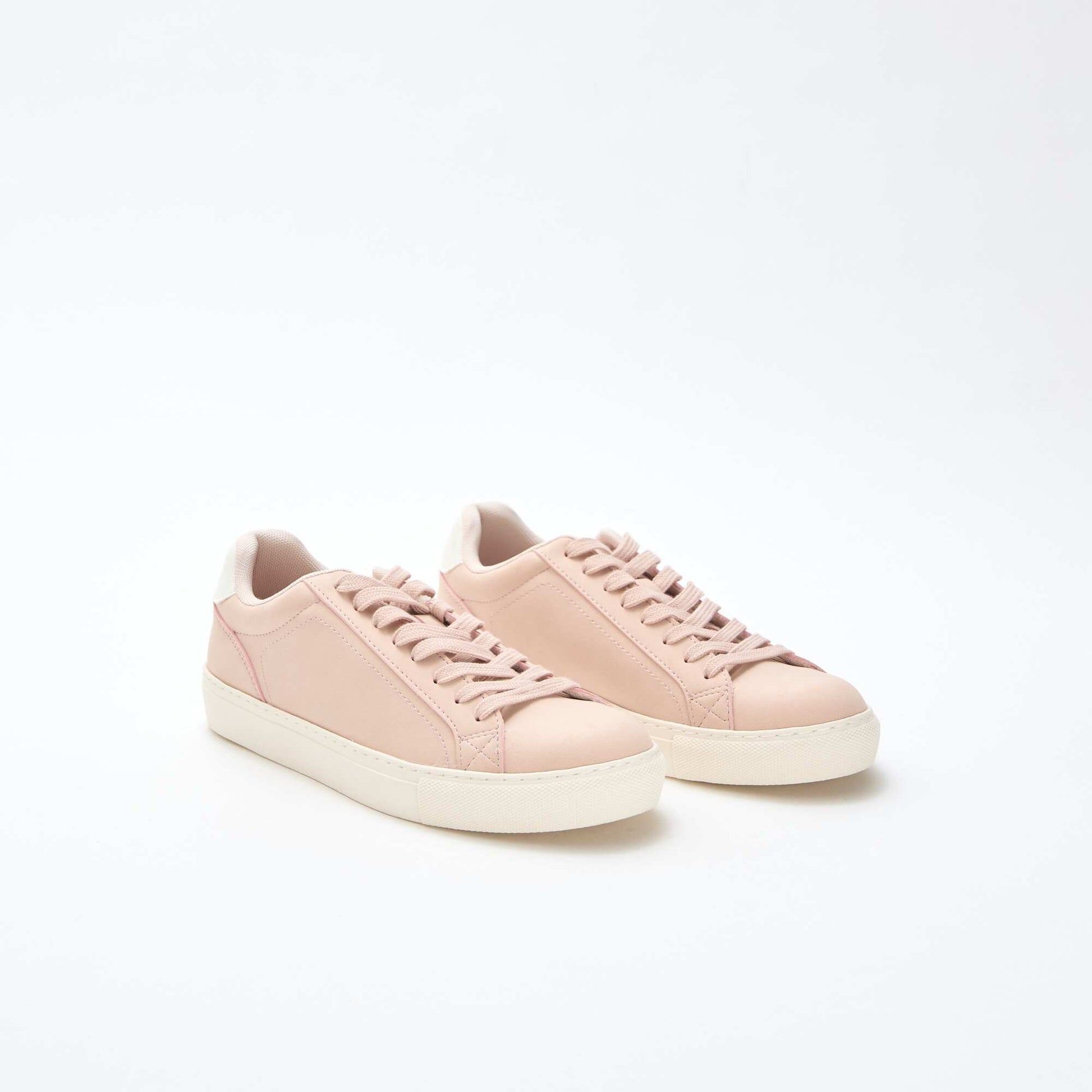 Low-Top Faux Suede Sneakers BEIGE