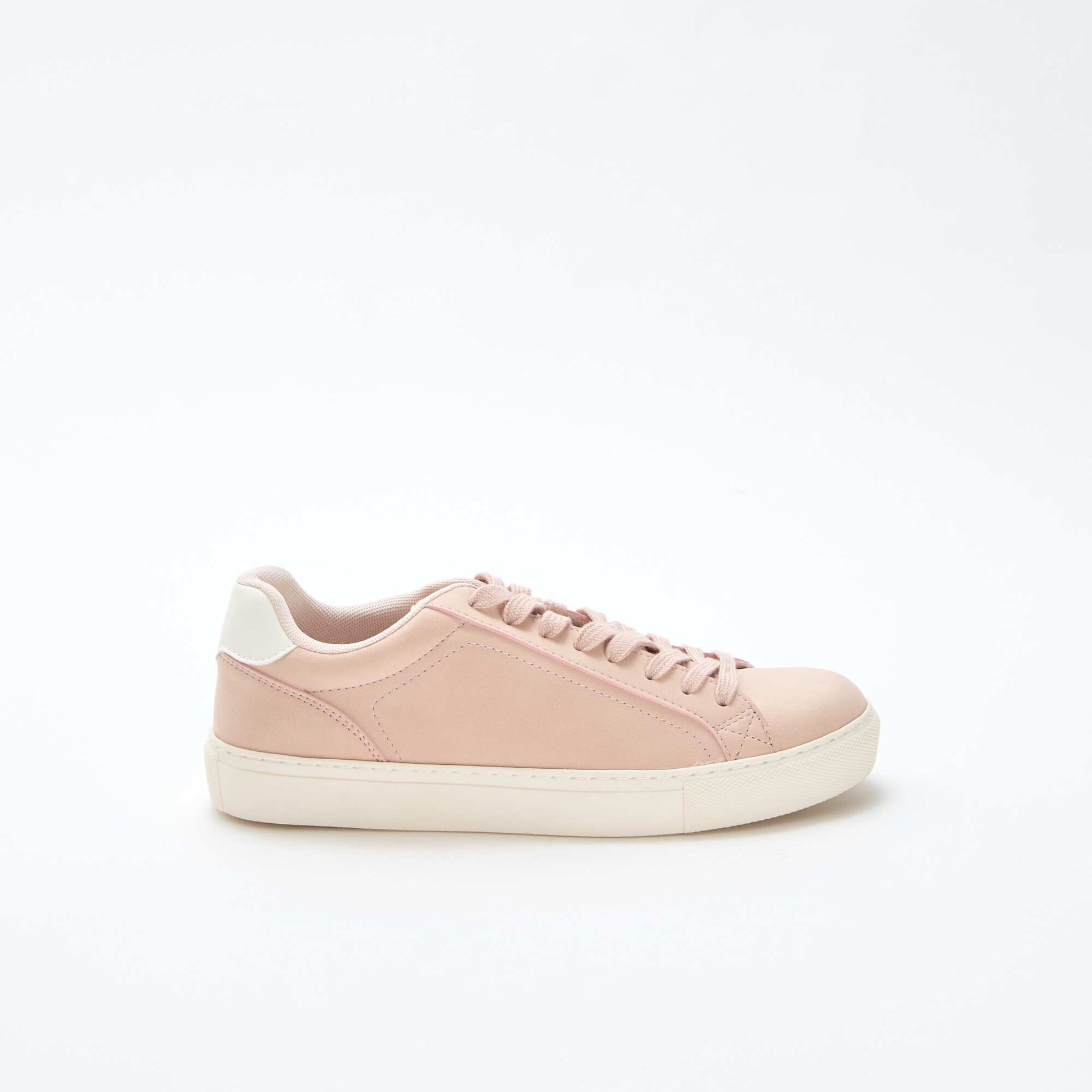 Low-Top Faux Suede Sneakers BEIGE