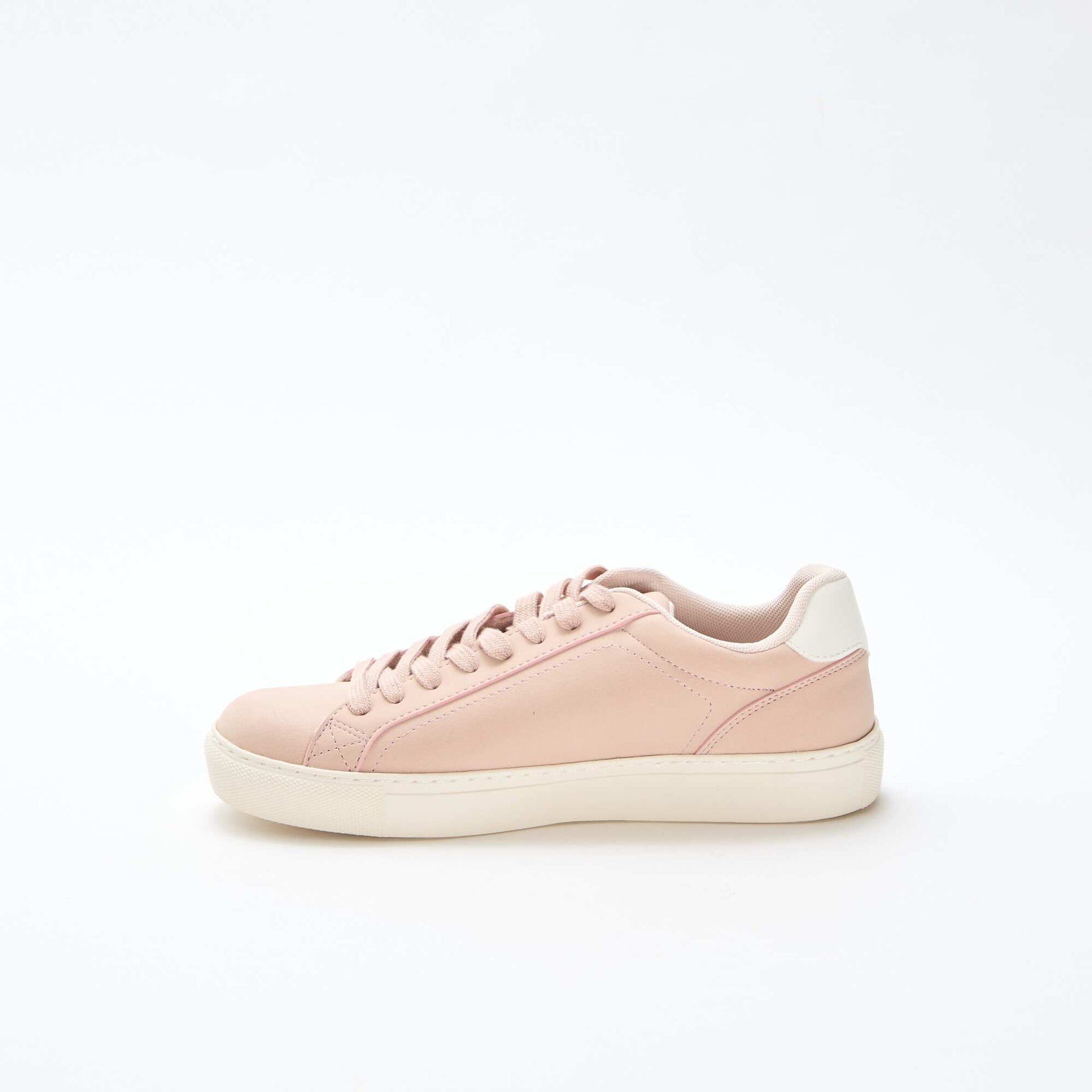 Low-Top Faux Suede Sneakers BEIGE