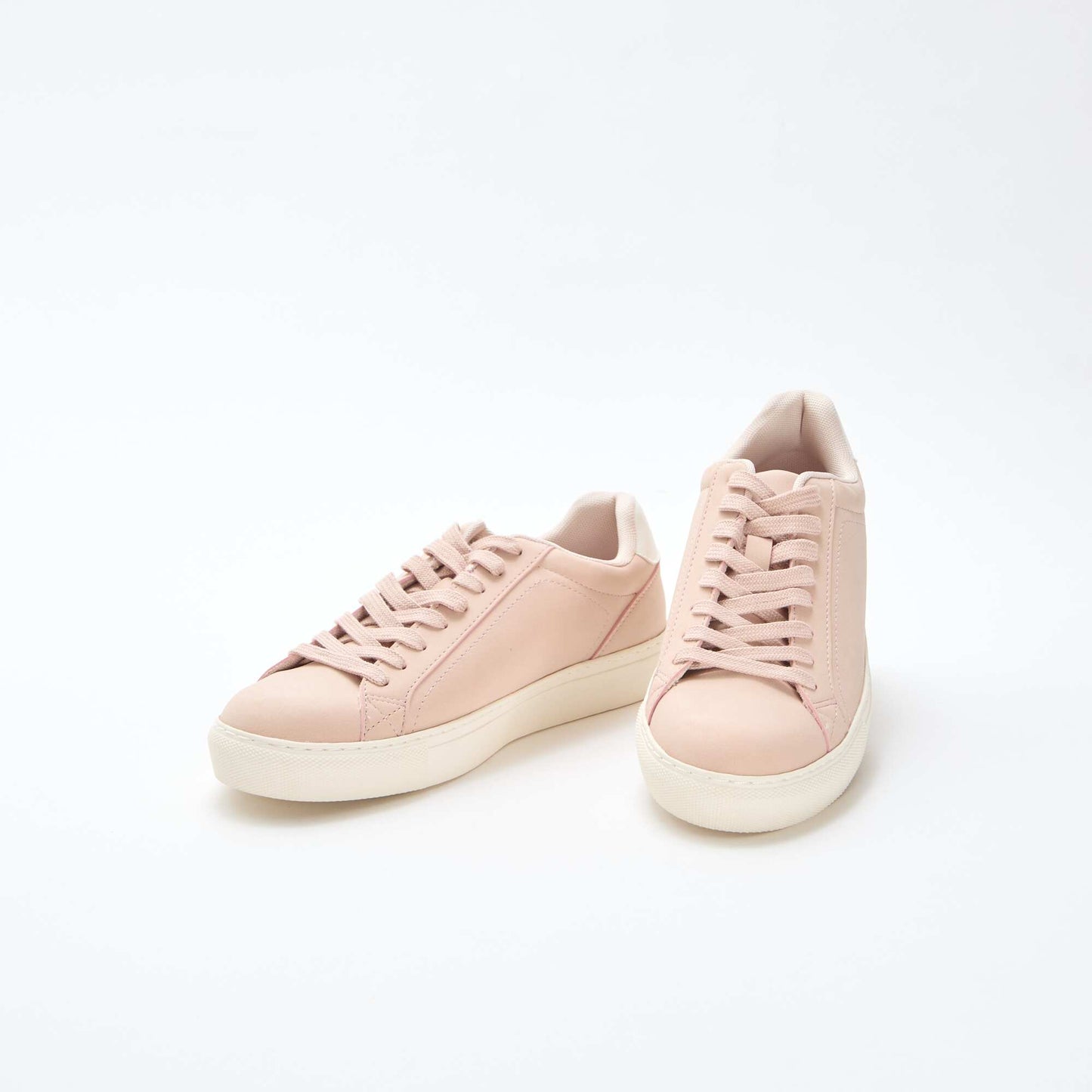 Low-Top Faux Suede Sneakers BEIGE