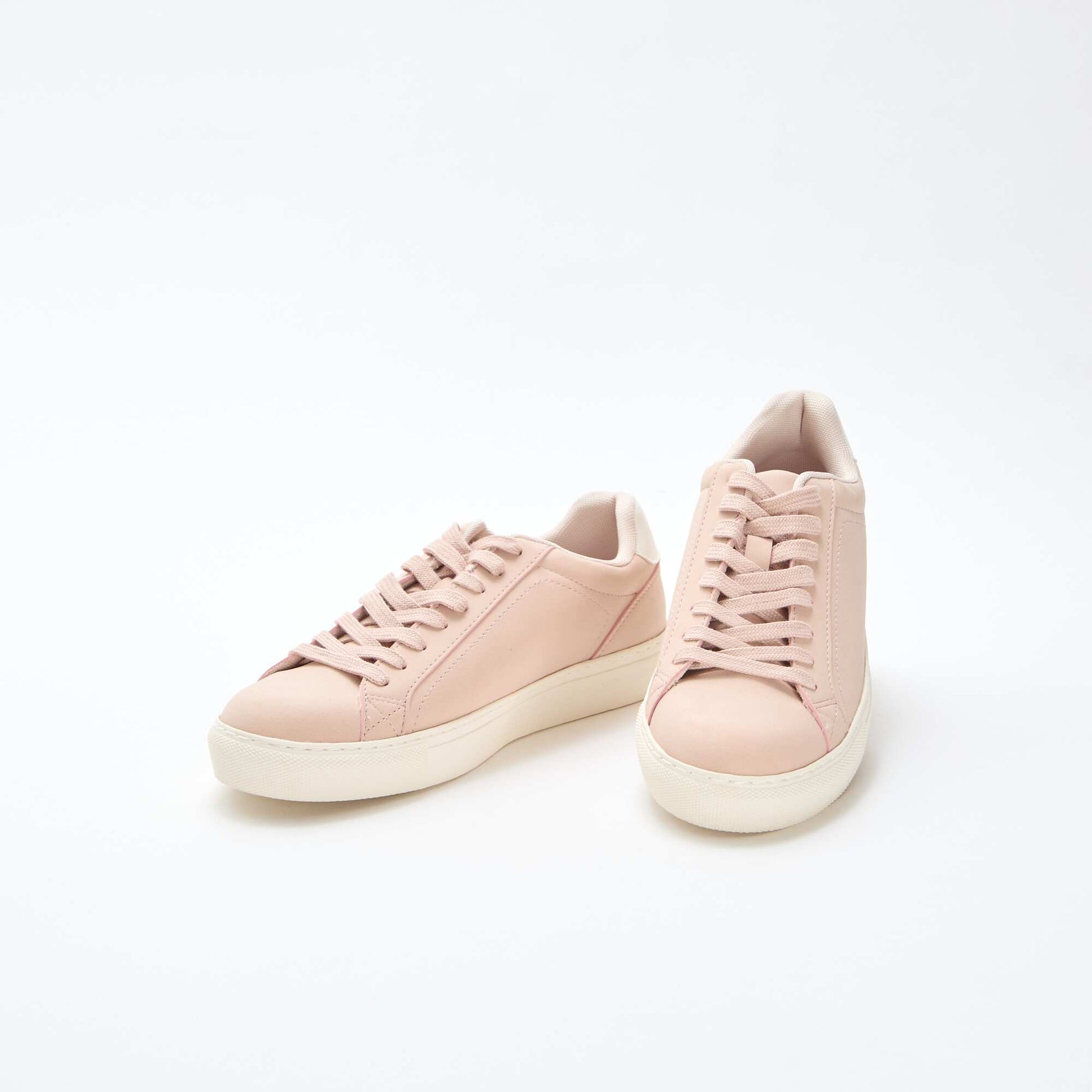 Low-Top Faux Suede Sneakers BEIGE