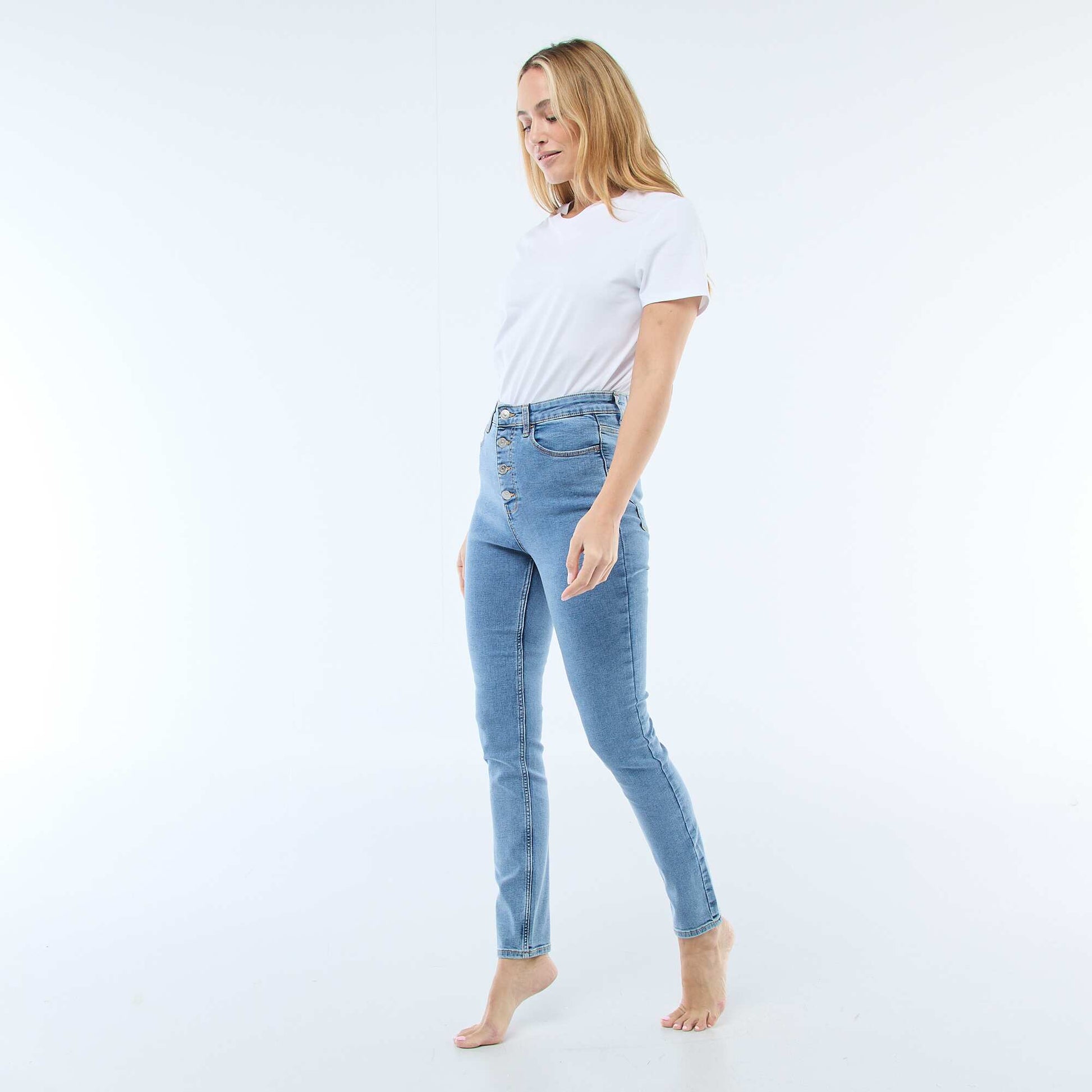 Super Skinny Stretch Denim Jeans in Cotton BLUE