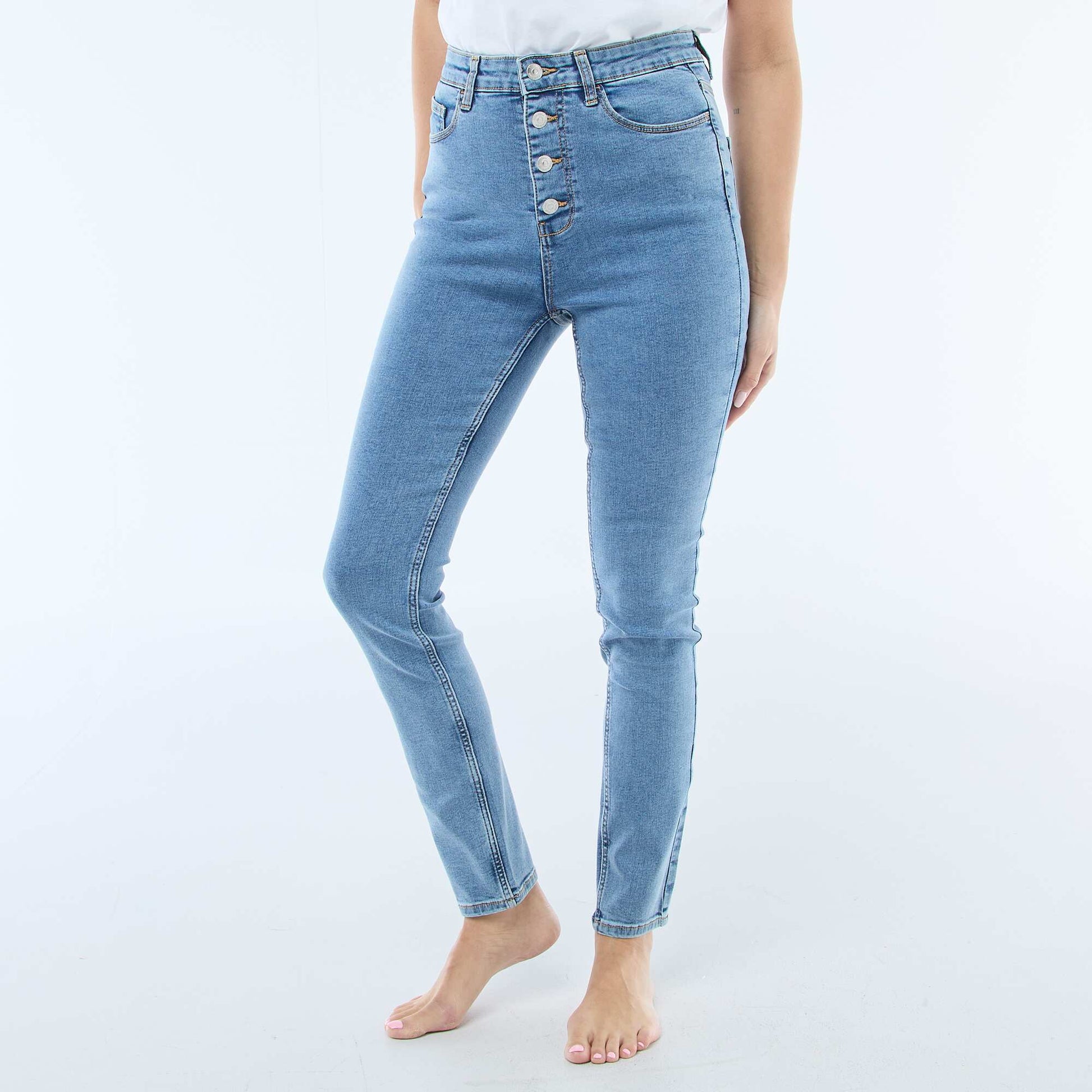 Super Skinny Stretch Denim Jeans in Cotton BLUE