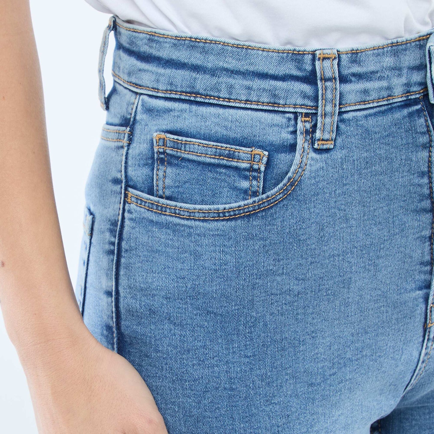 Super Skinny Stretch Denim Jeans in Cotton BLUE