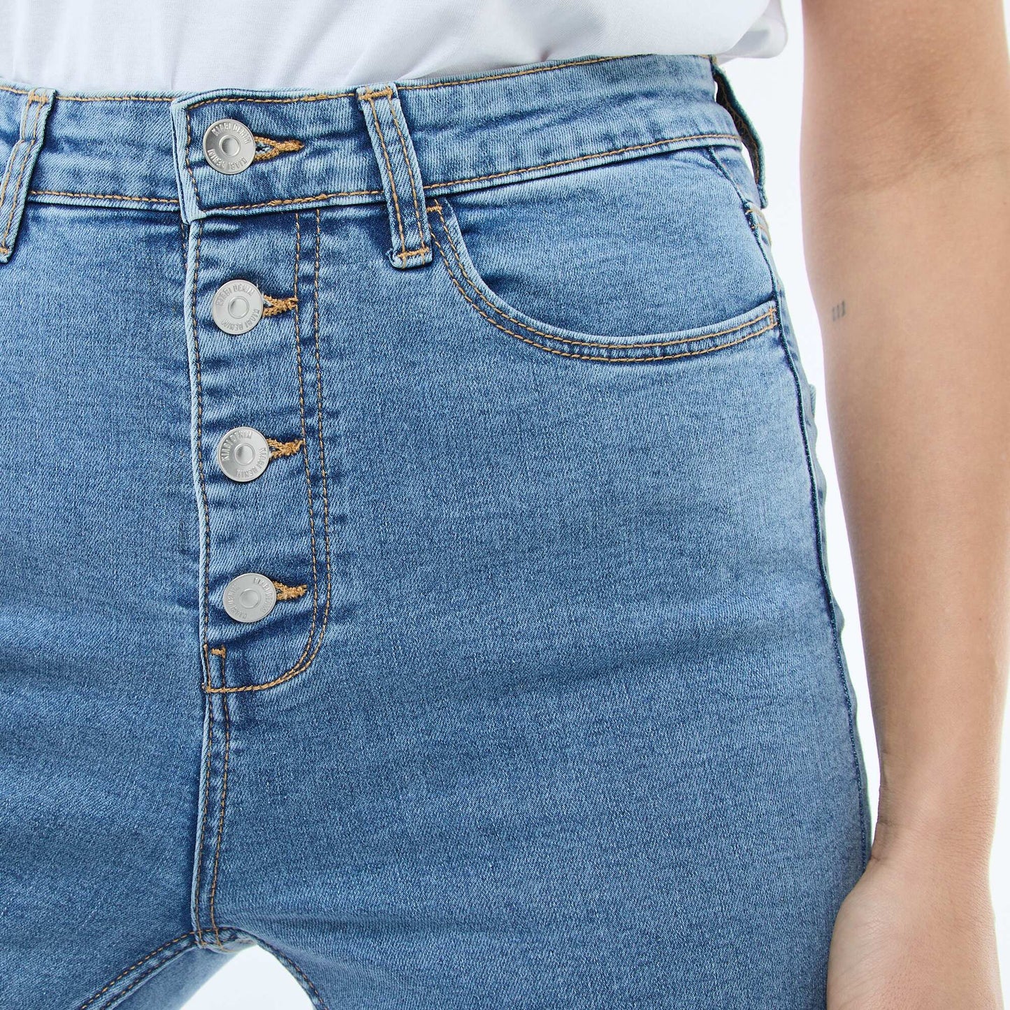 Super Skinny Stretch Denim Jeans in Cotton BLUE