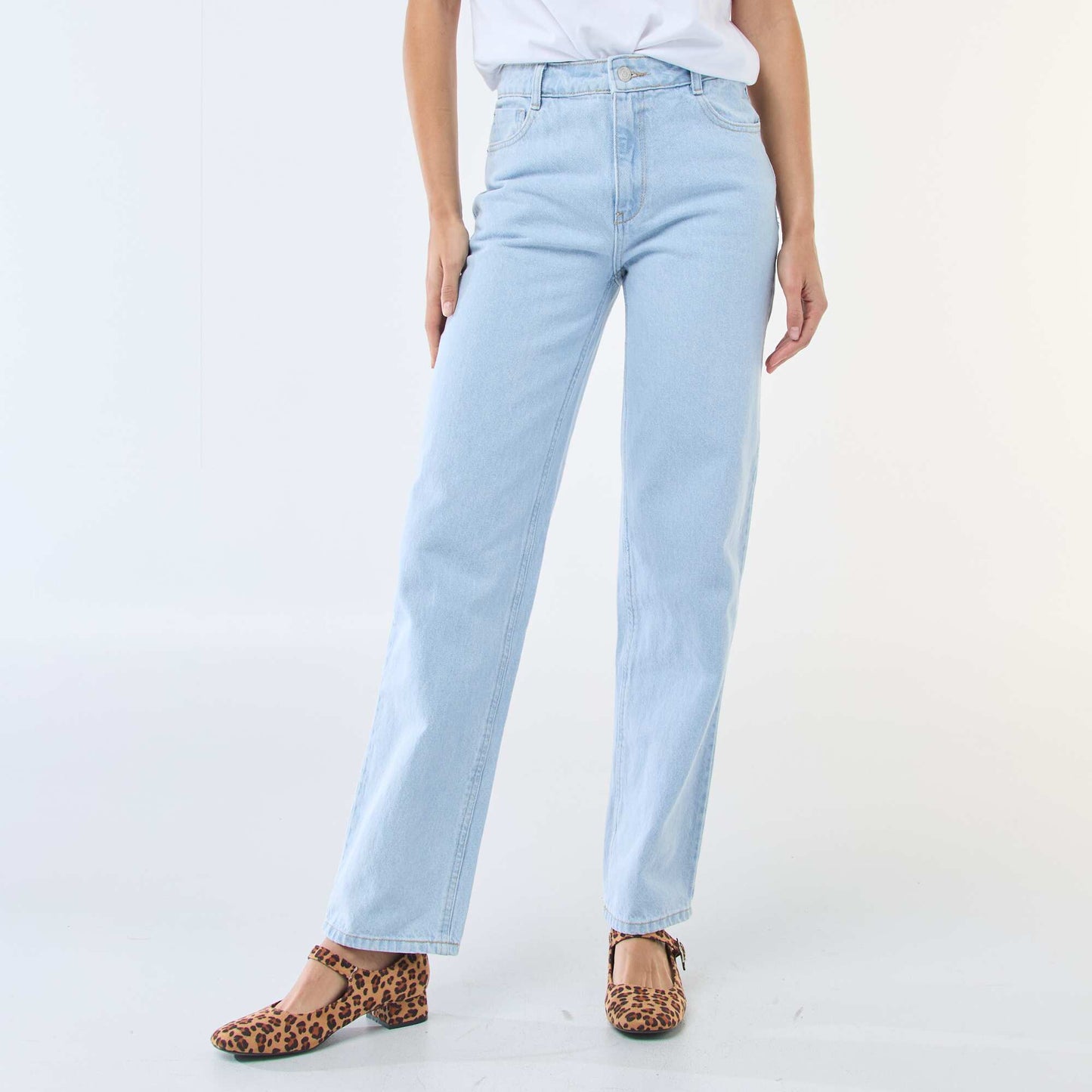 Straight-leg Cotton Denim Jeans BLUE