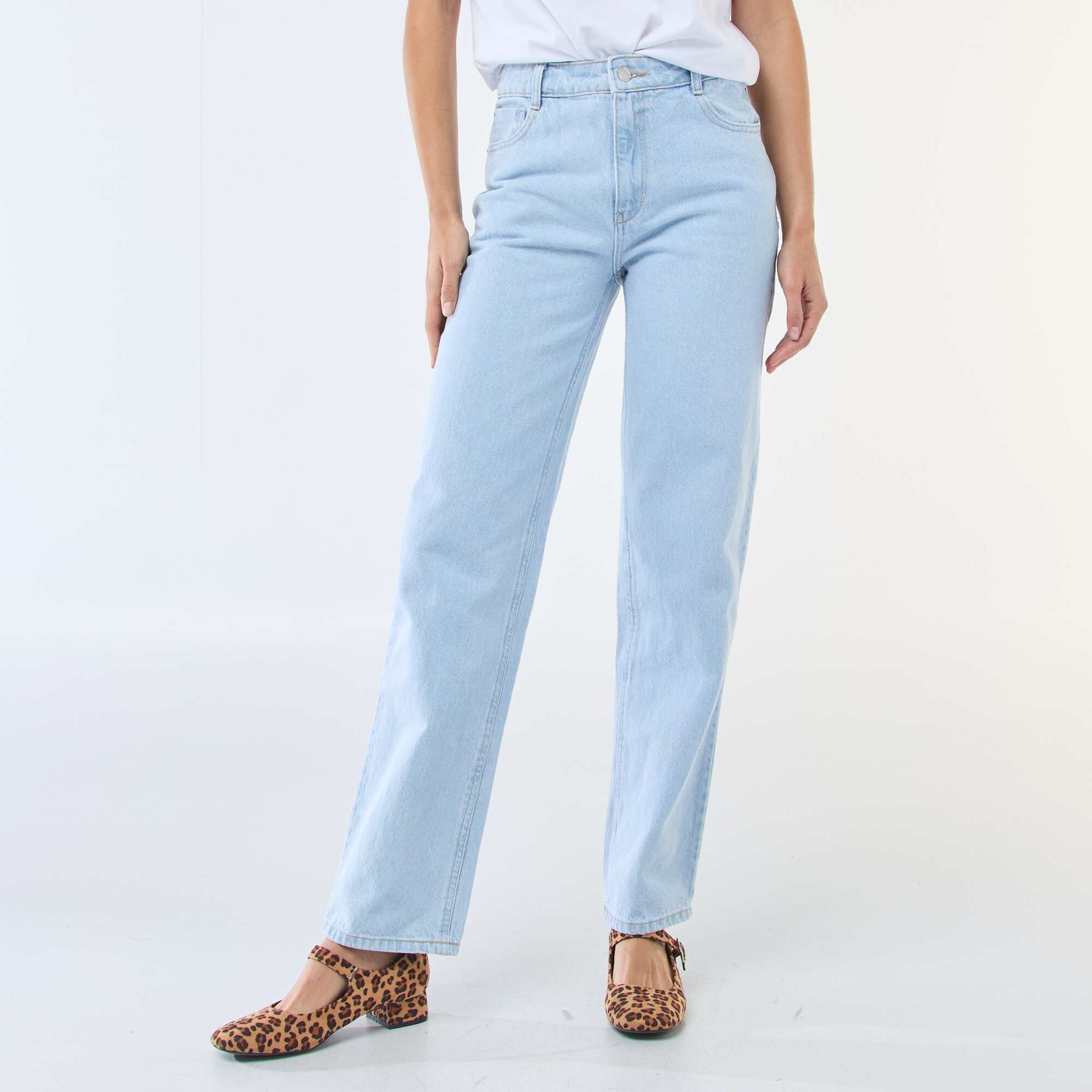 Straight-leg Cotton Denim Jeans BLUE