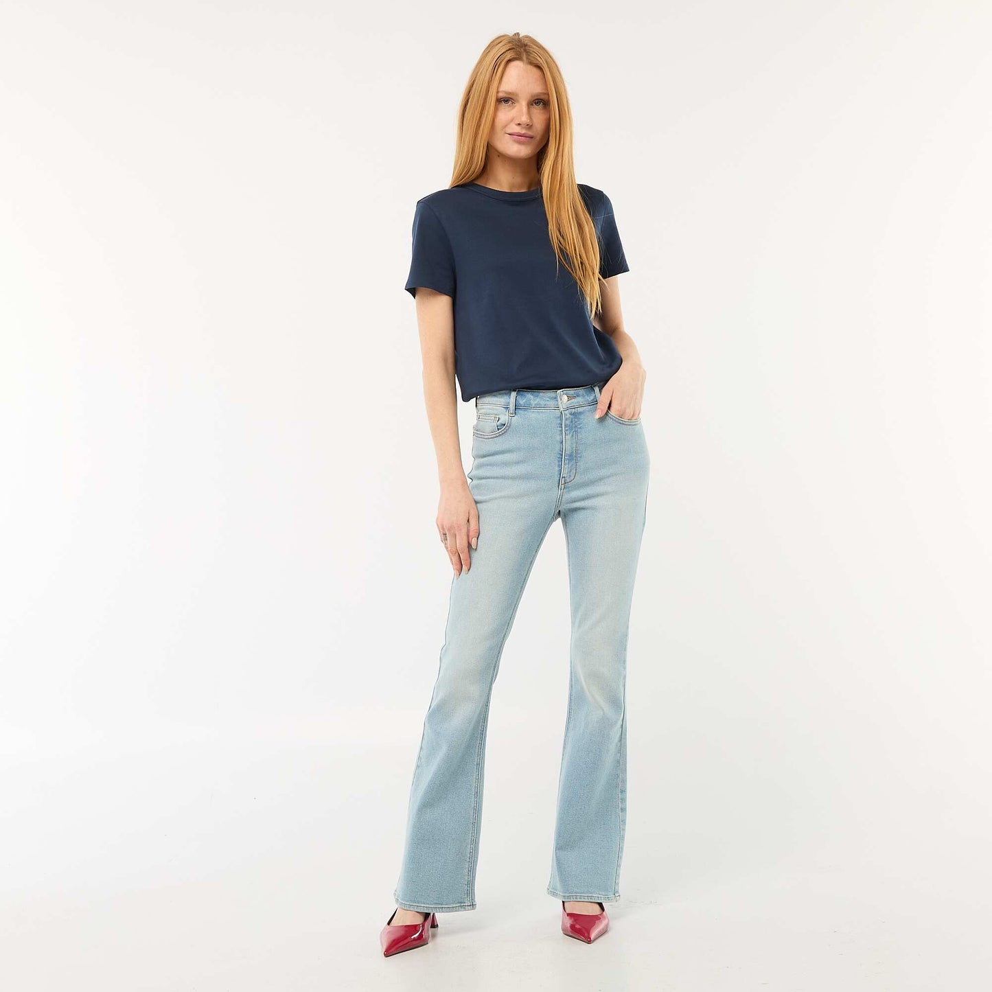 High-Waisted Flare/Bootcut Jeans BLUE