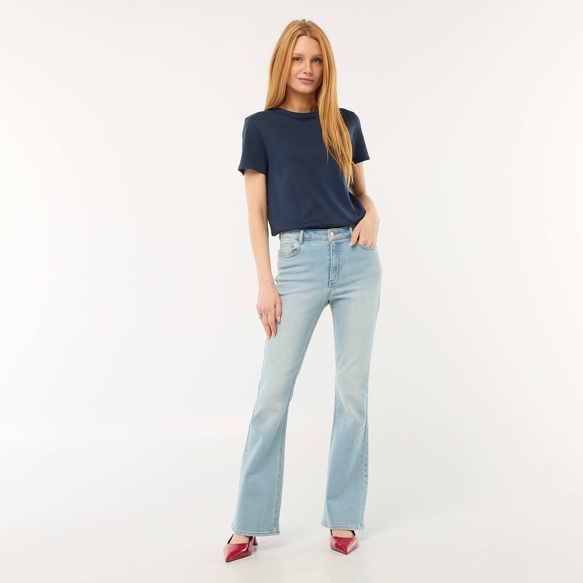 High-Waisted Flare/Bootcut Jeans BLUE