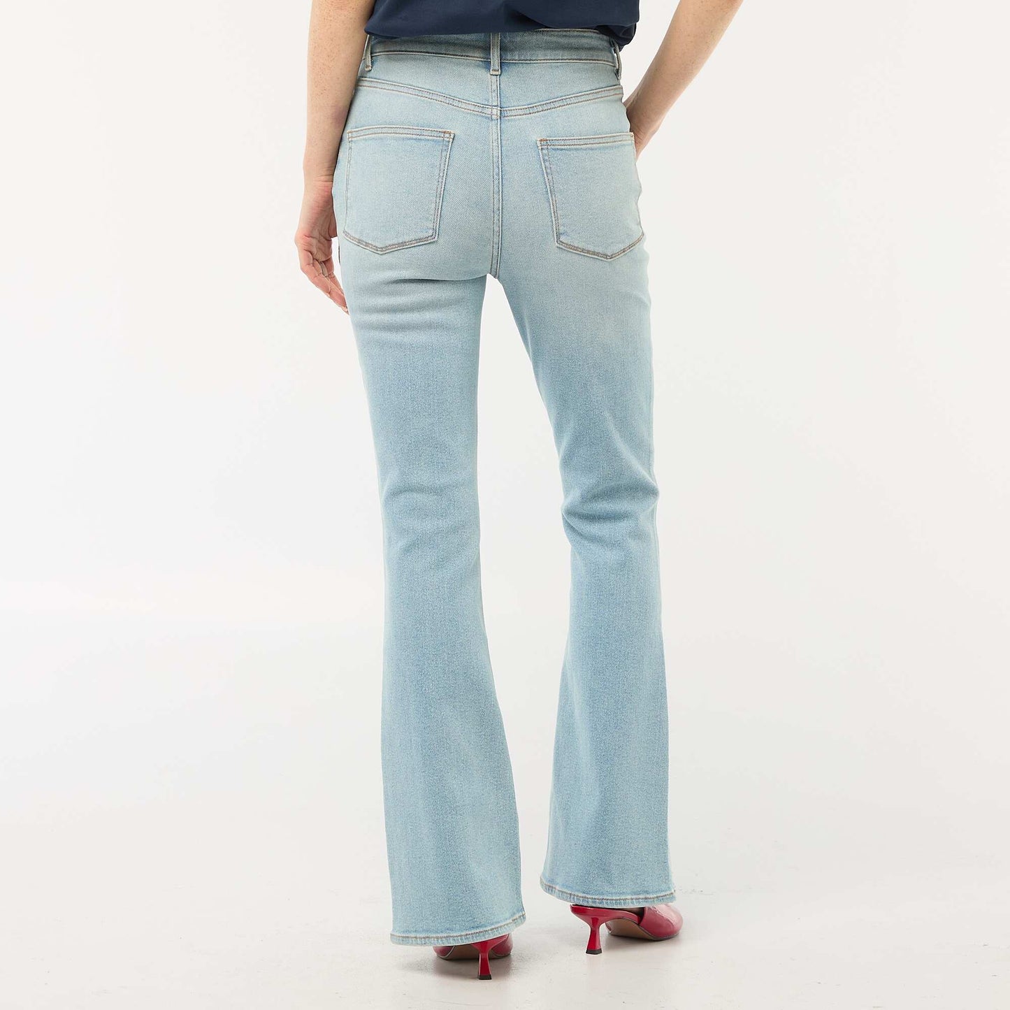 High-Waisted Flare/Bootcut Jeans BLUE