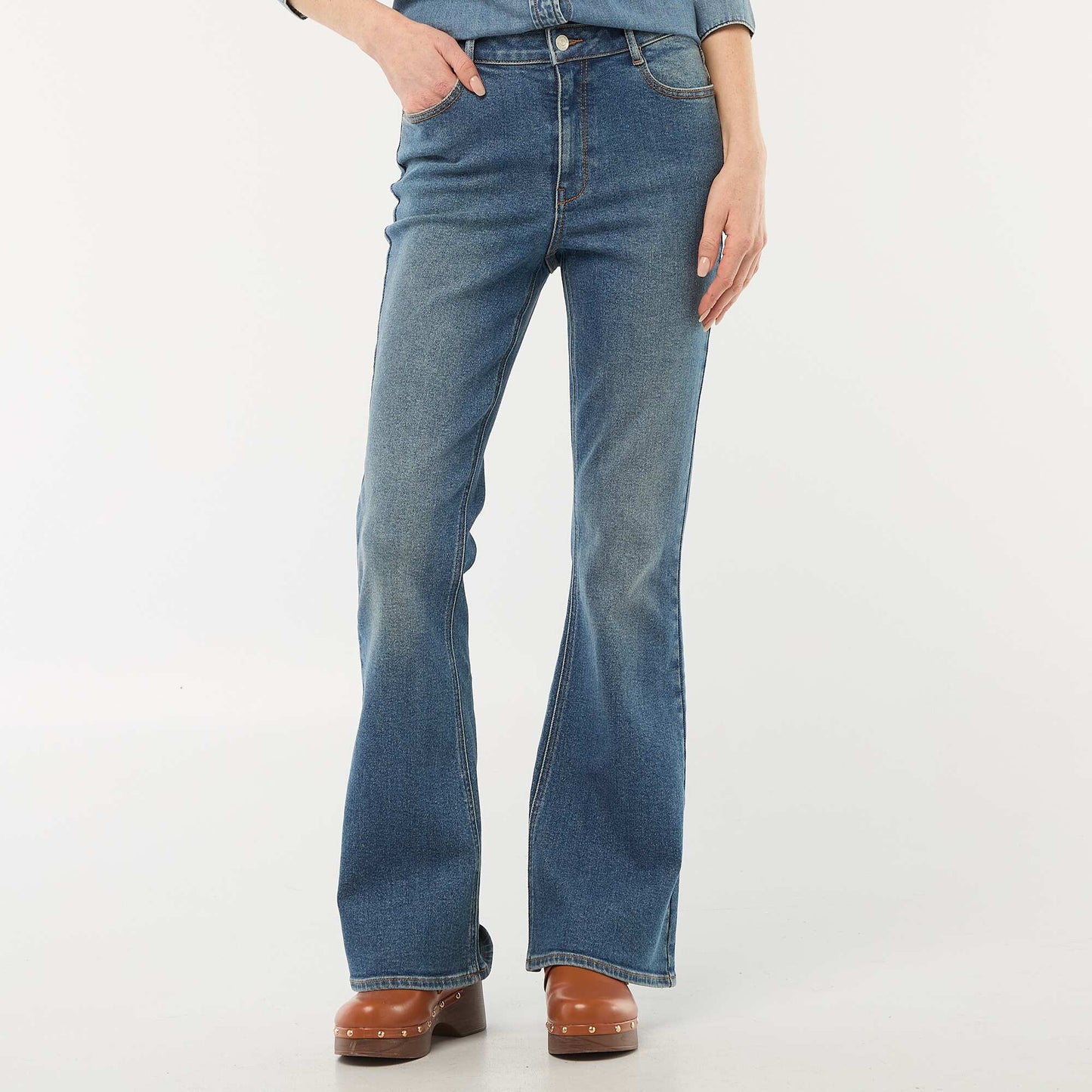 High-Waisted Flare/Bootcut Jeans BLUE
