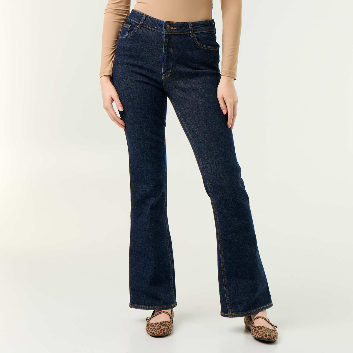 High-Waisted Flare/Bootcut Jeans BLUE