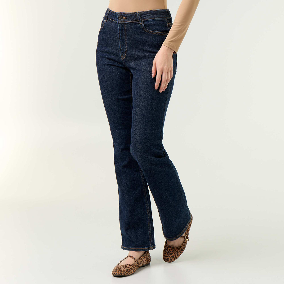 High-Waisted Flare/Bootcut Jeans BLUE
