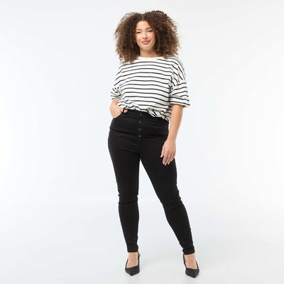High-waisted skinny trousers - L30 BLACK
