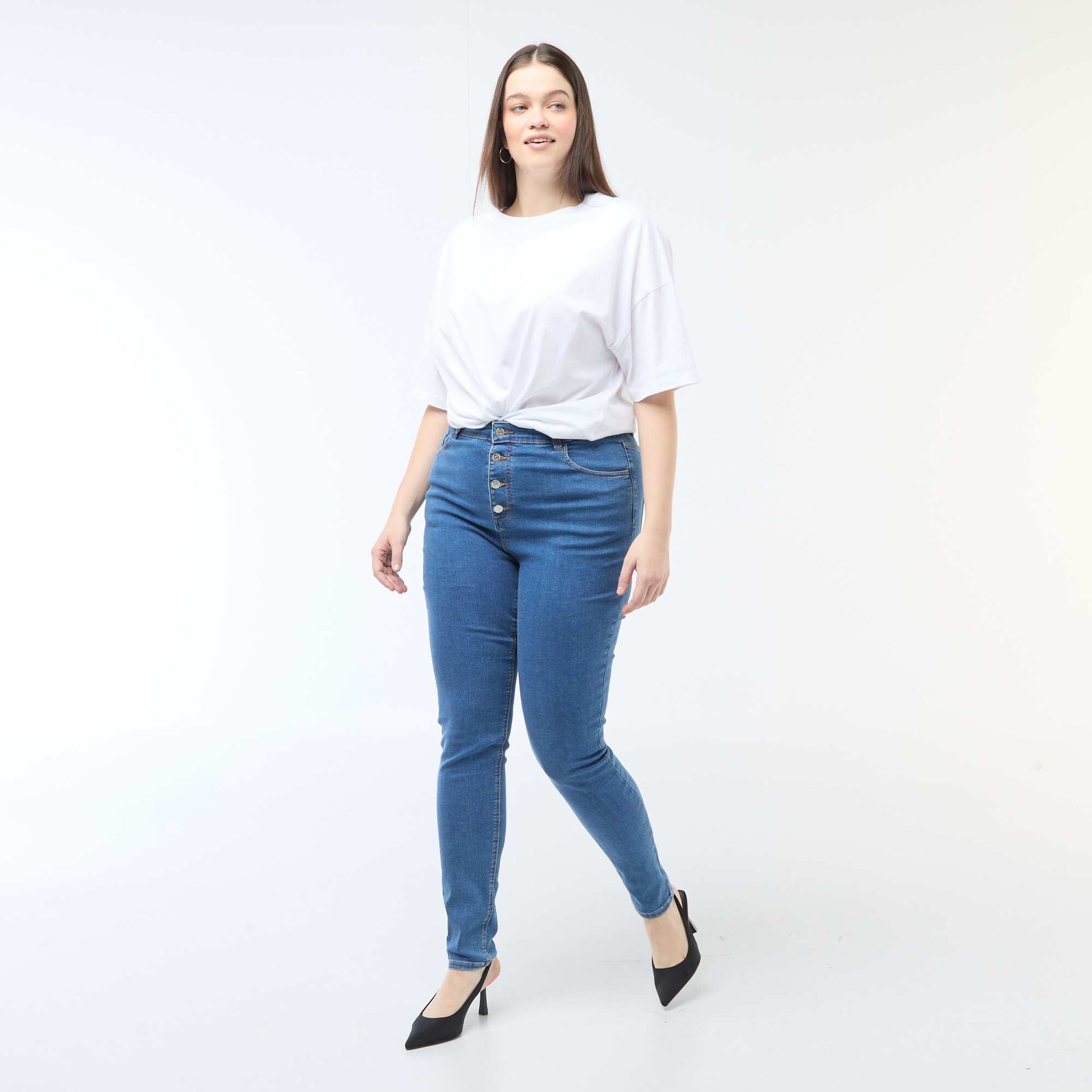 High-waisted skinny trousers - L30 BLUE