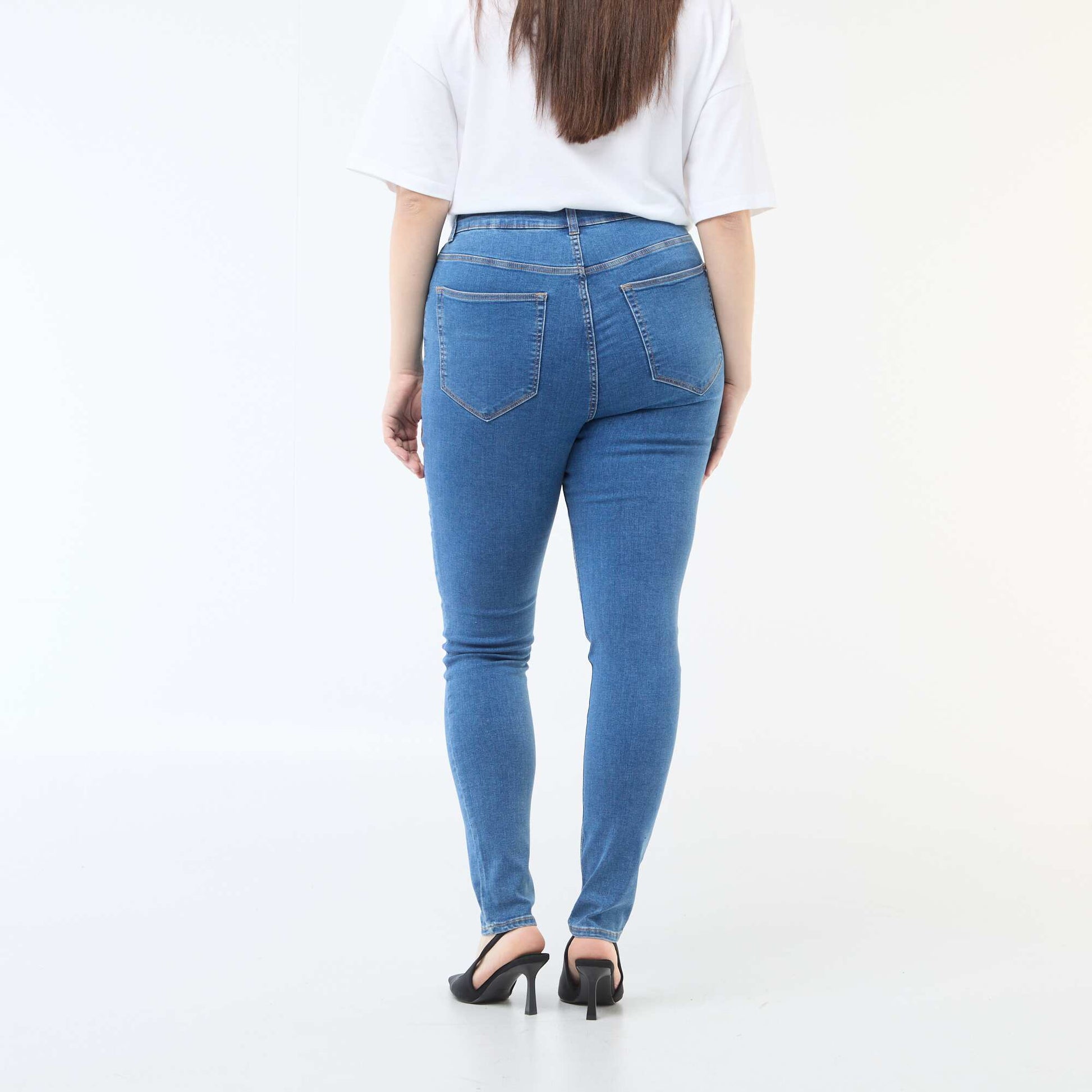 High-waisted skinny trousers - L30 BLUE