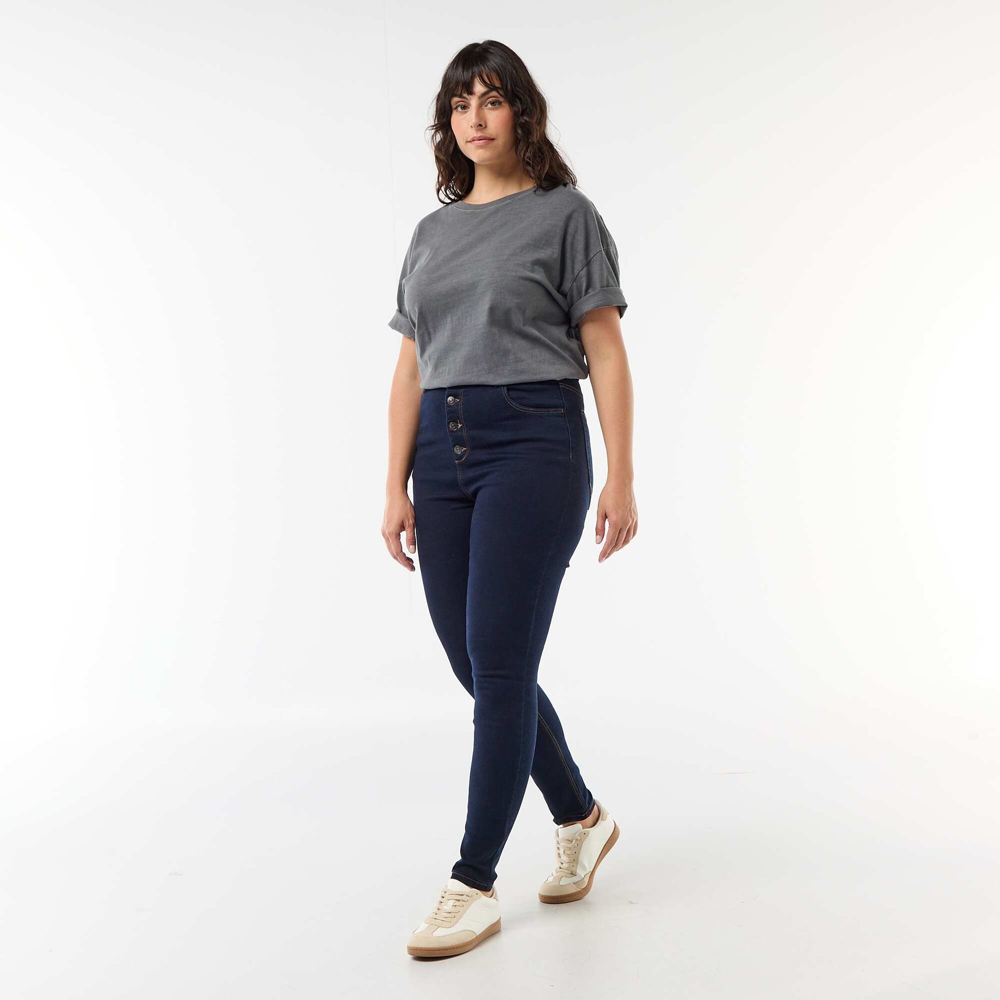 High-waisted skinny trousers - L30 BLUE