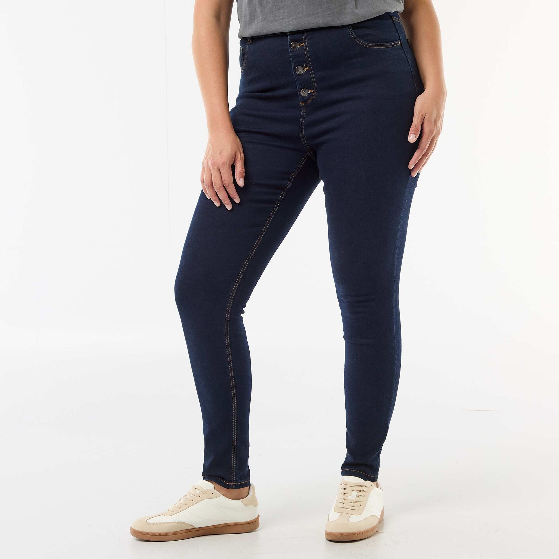 High-waisted skinny trousers - L30 BLUE