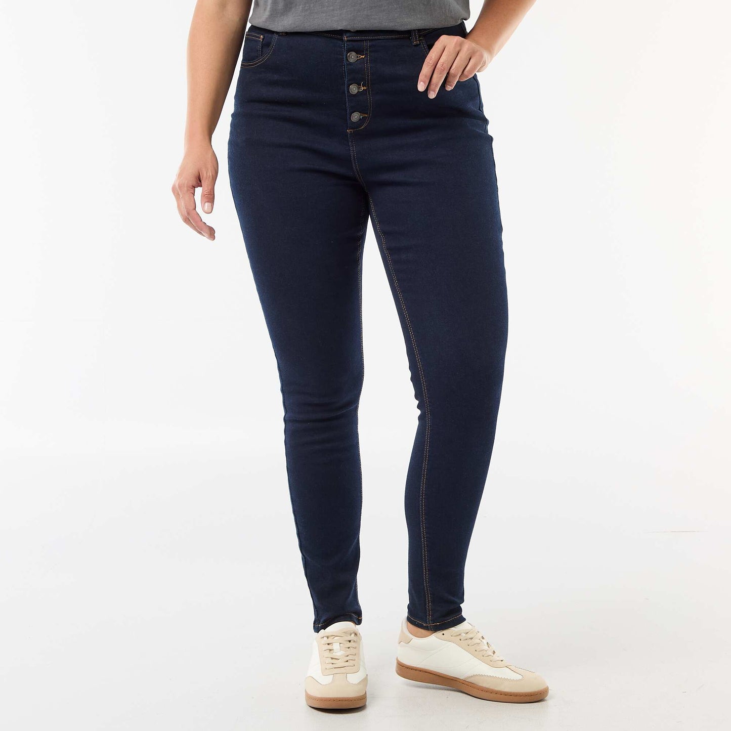 High-waisted skinny trousers - L30 BLUE