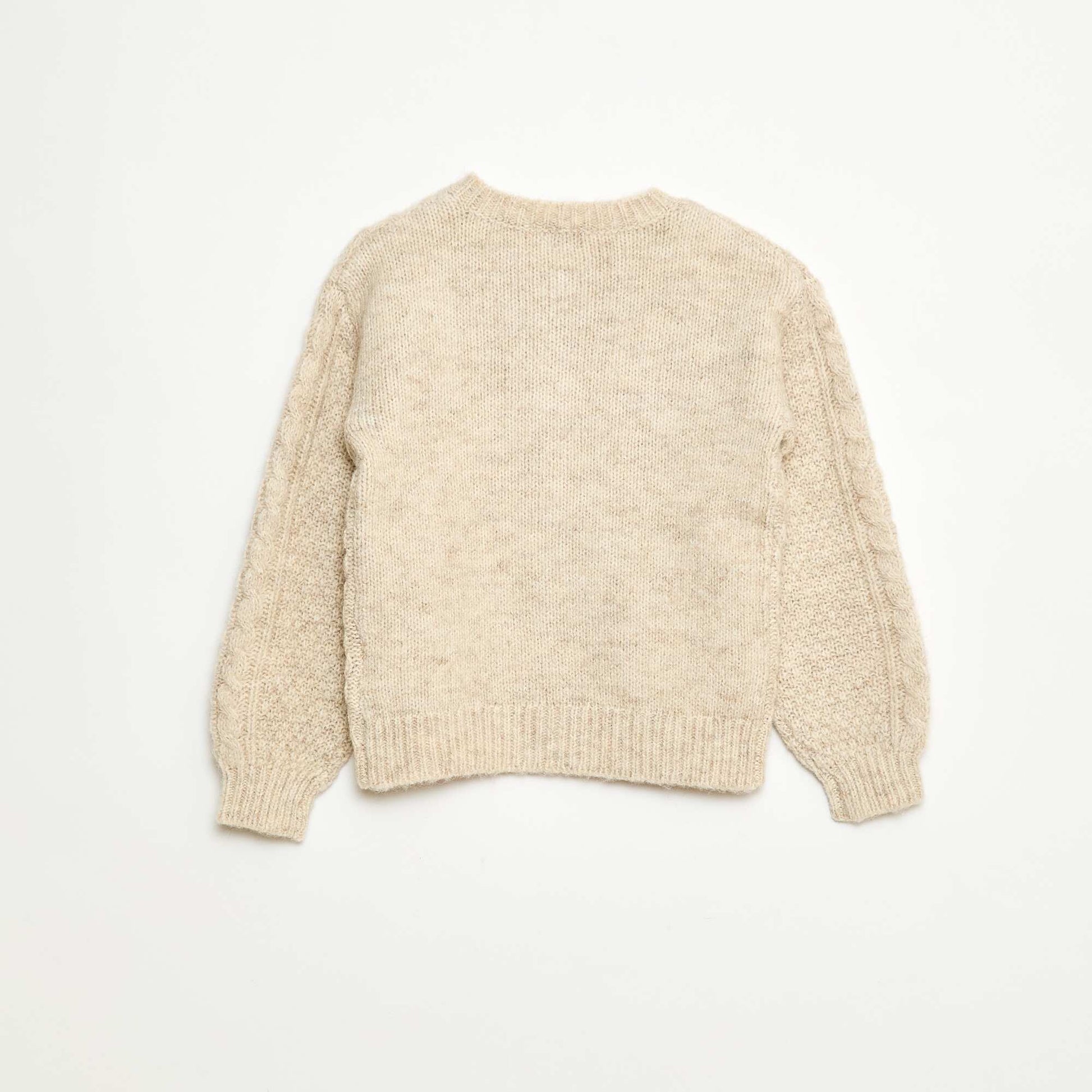 Cable Knit Cardigan with Button Fastening GREY