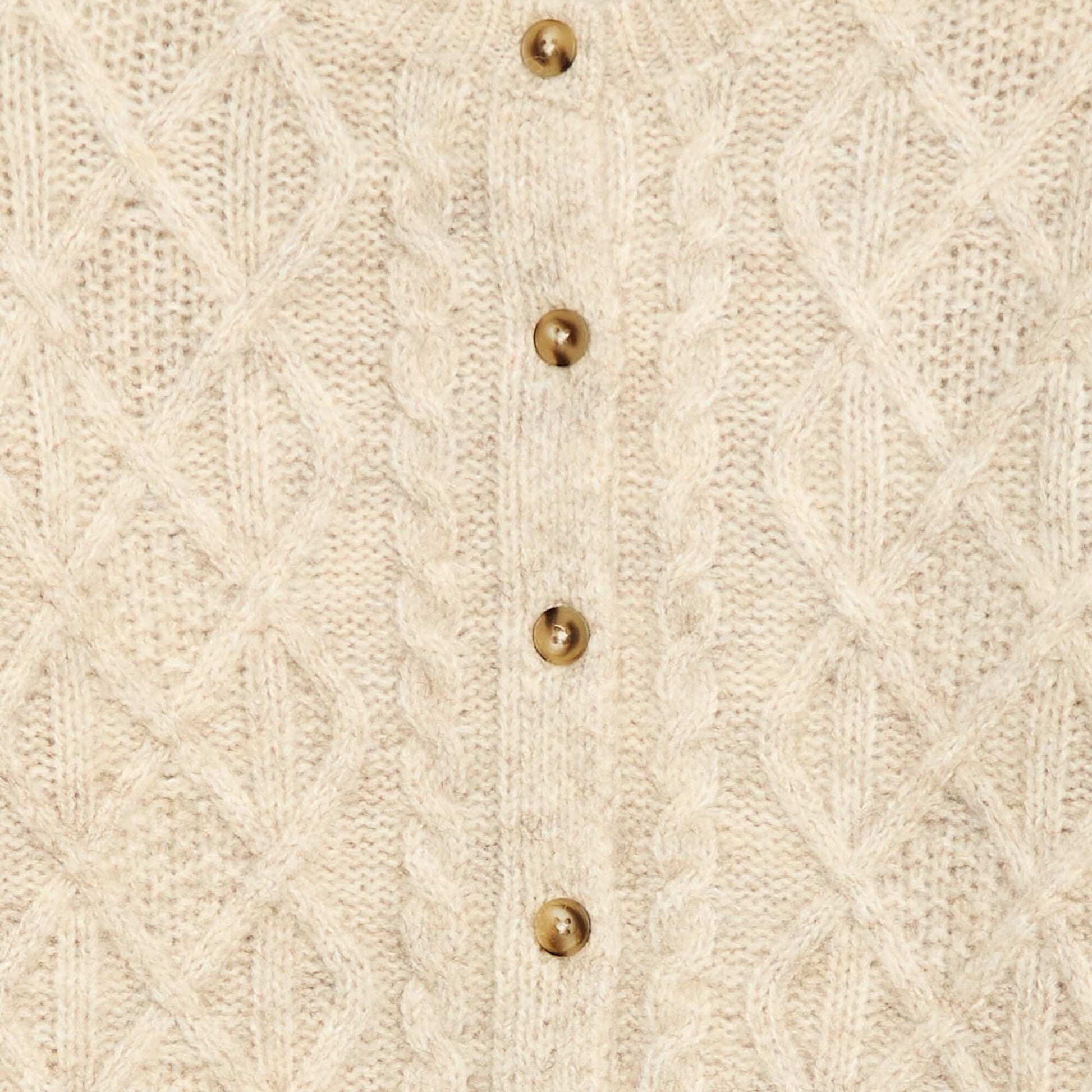 Cable Knit Cardigan with Button Fastening GREY