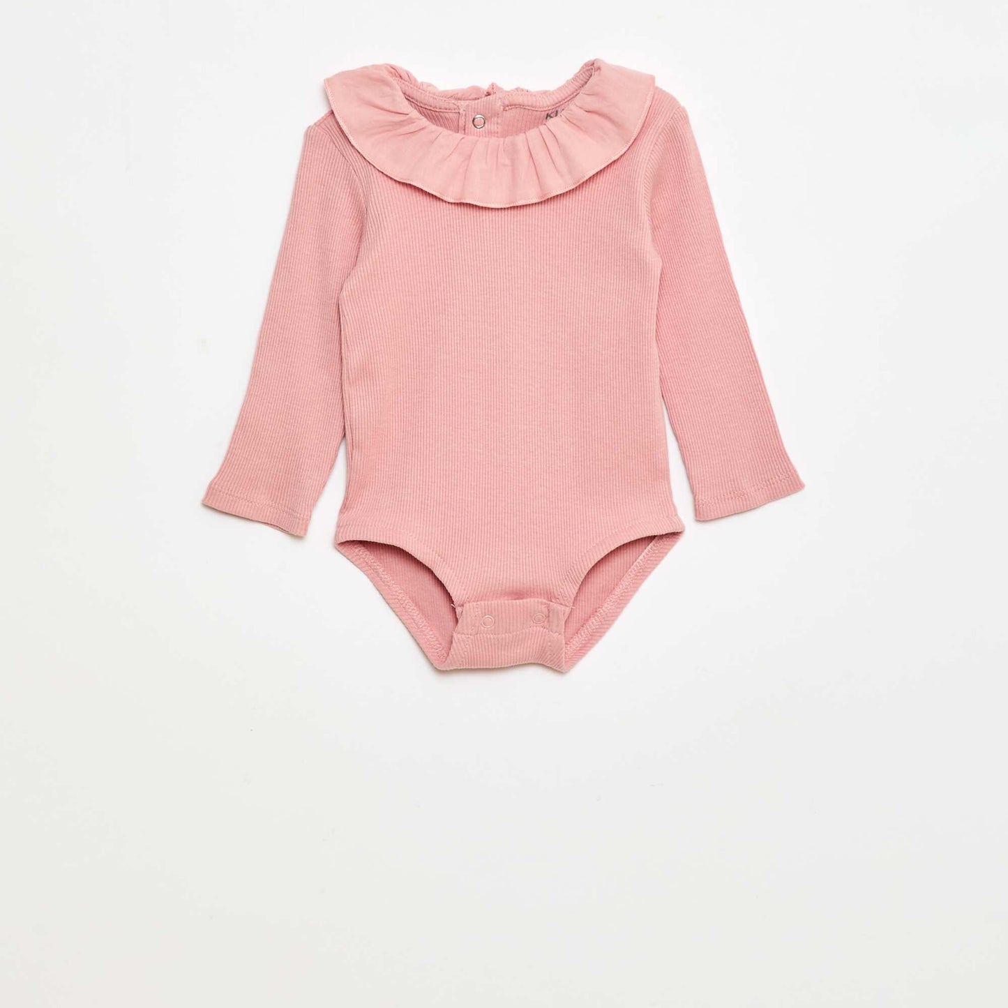 Ribbed Body with Ruffle Collar PINK