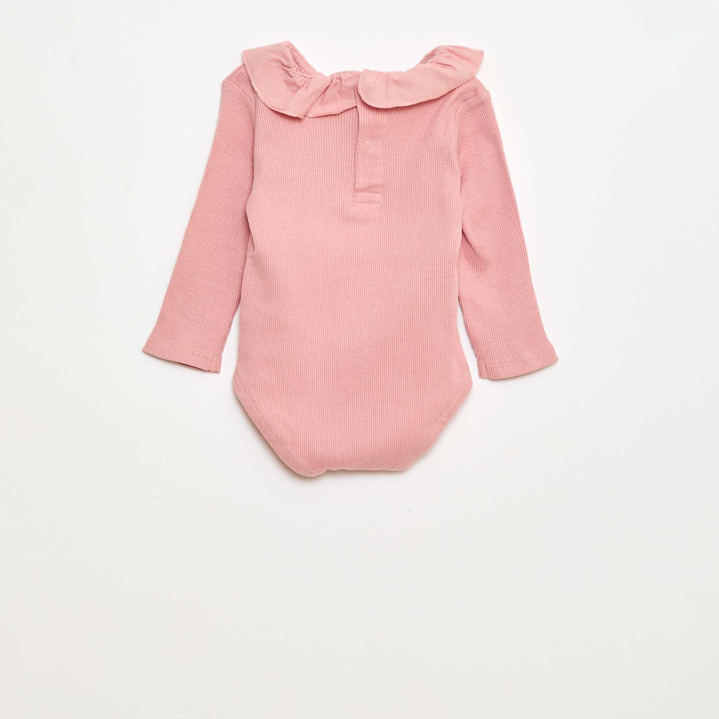 Ribbed Body with Ruffle Collar PINK