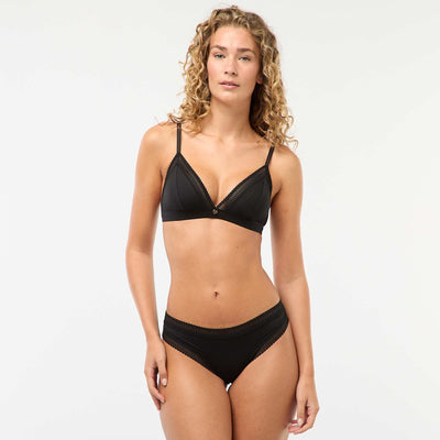 Ribbed Microfiber Briefs BLACK