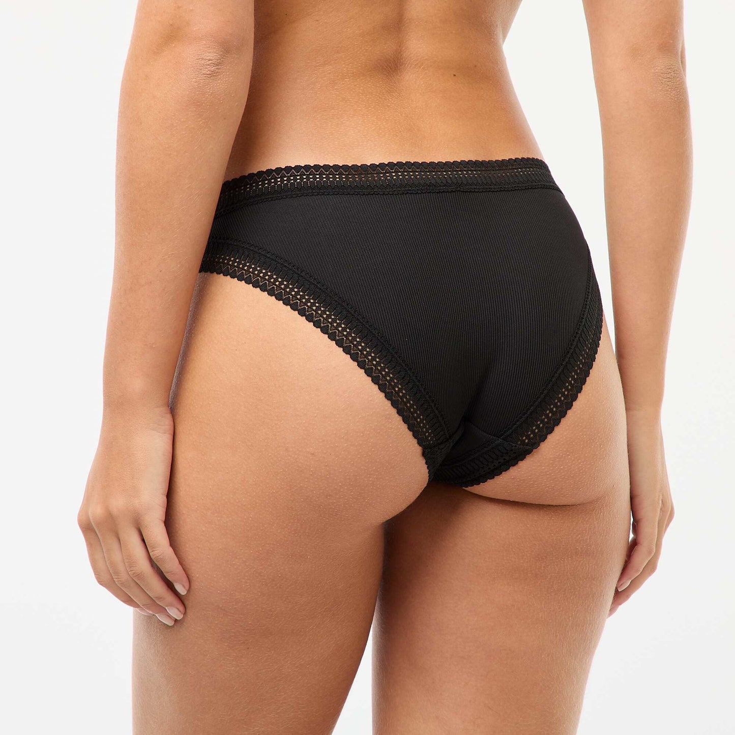 Ribbed Microfiber Briefs BLACK