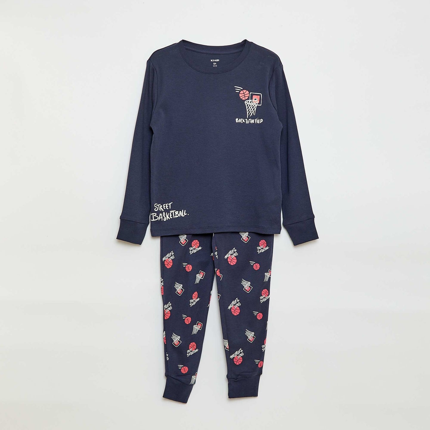 Printed Long Pajama Set - 2 pieces BLUE