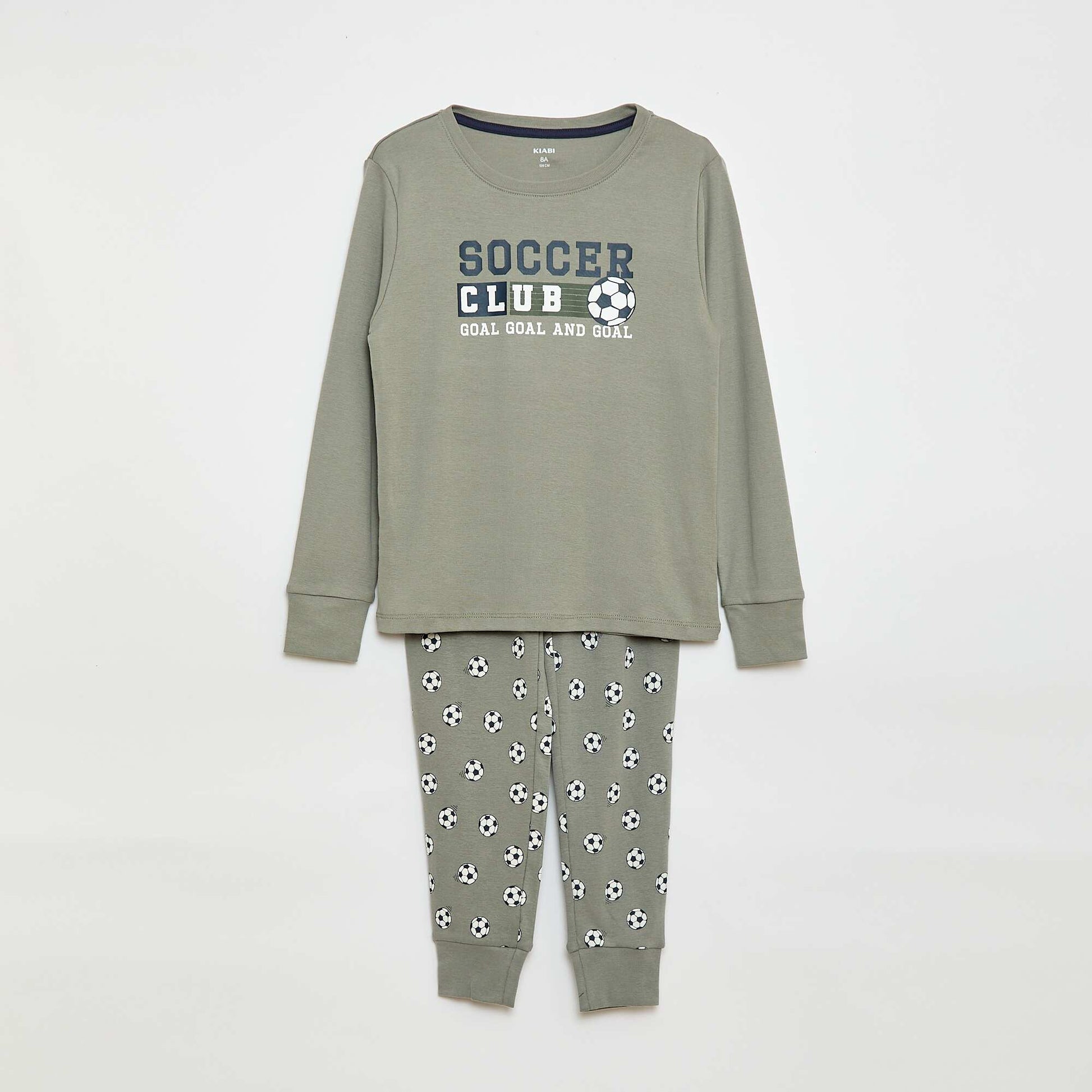 Printed Long Pyjama Set - 2 pieces GREY