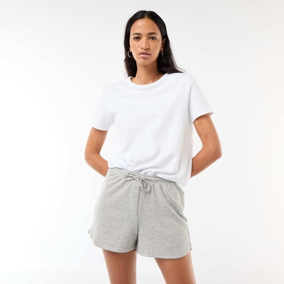 Plain Cotton Short Shorts with Drawstring GREY