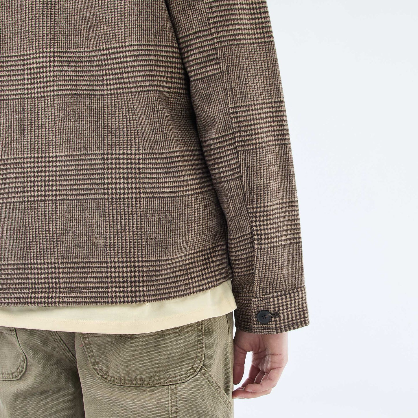 Solid Color Warm Overshirt with Flap Pockets BROWN