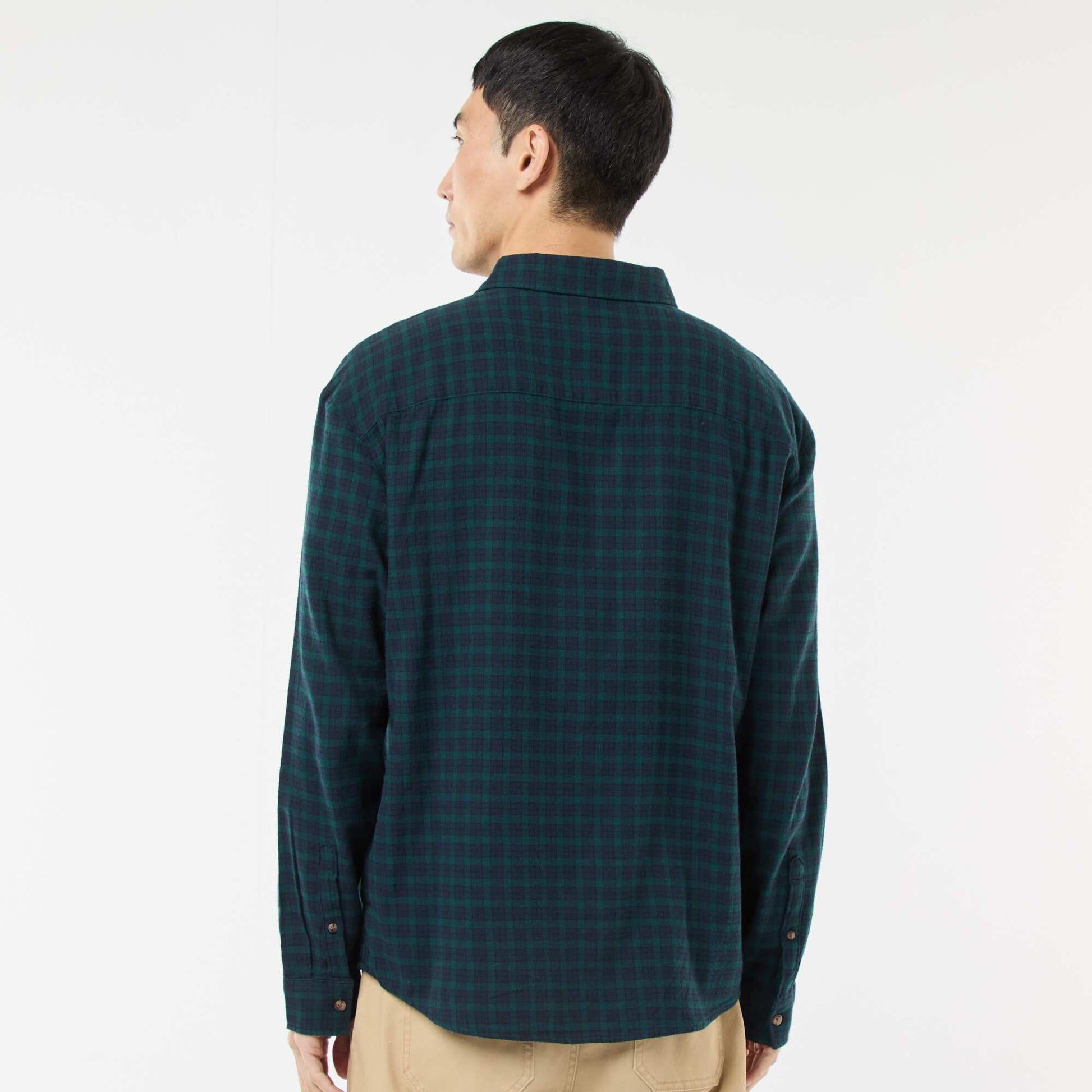 Cotton Flannel Check Shirt GREEN