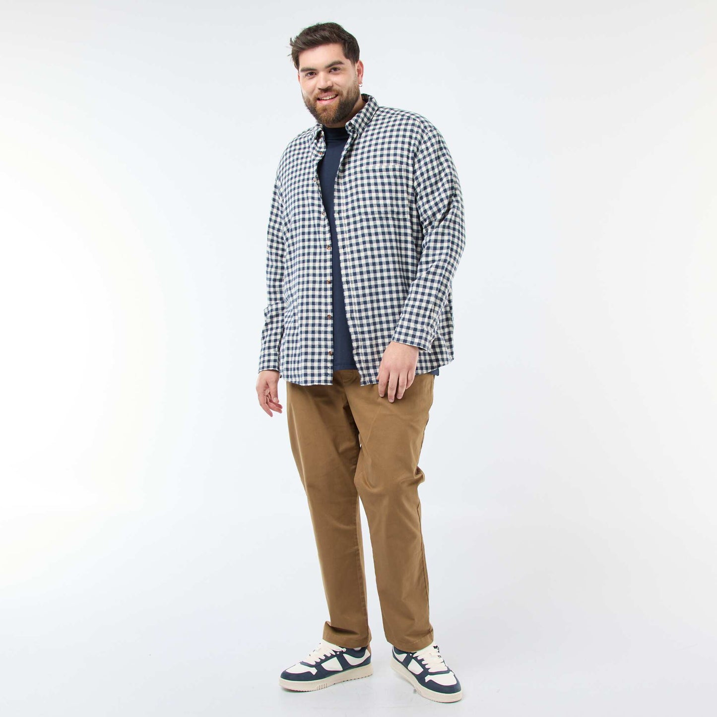 Cotton Flannel Checkered Shirt BLUE
