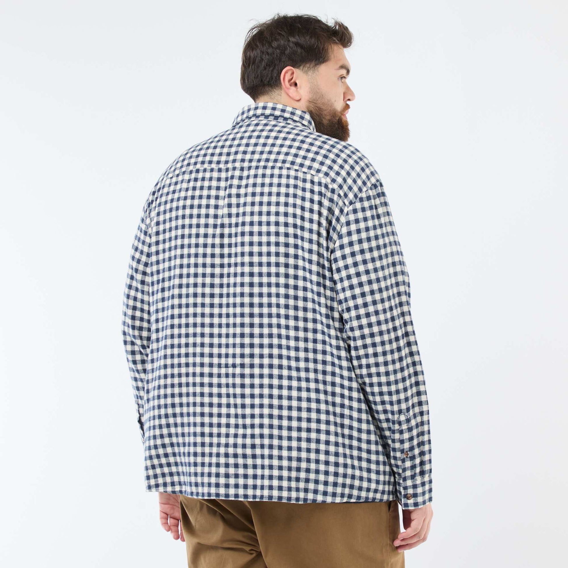 Cotton Flannel Checkered Shirt BLUE
