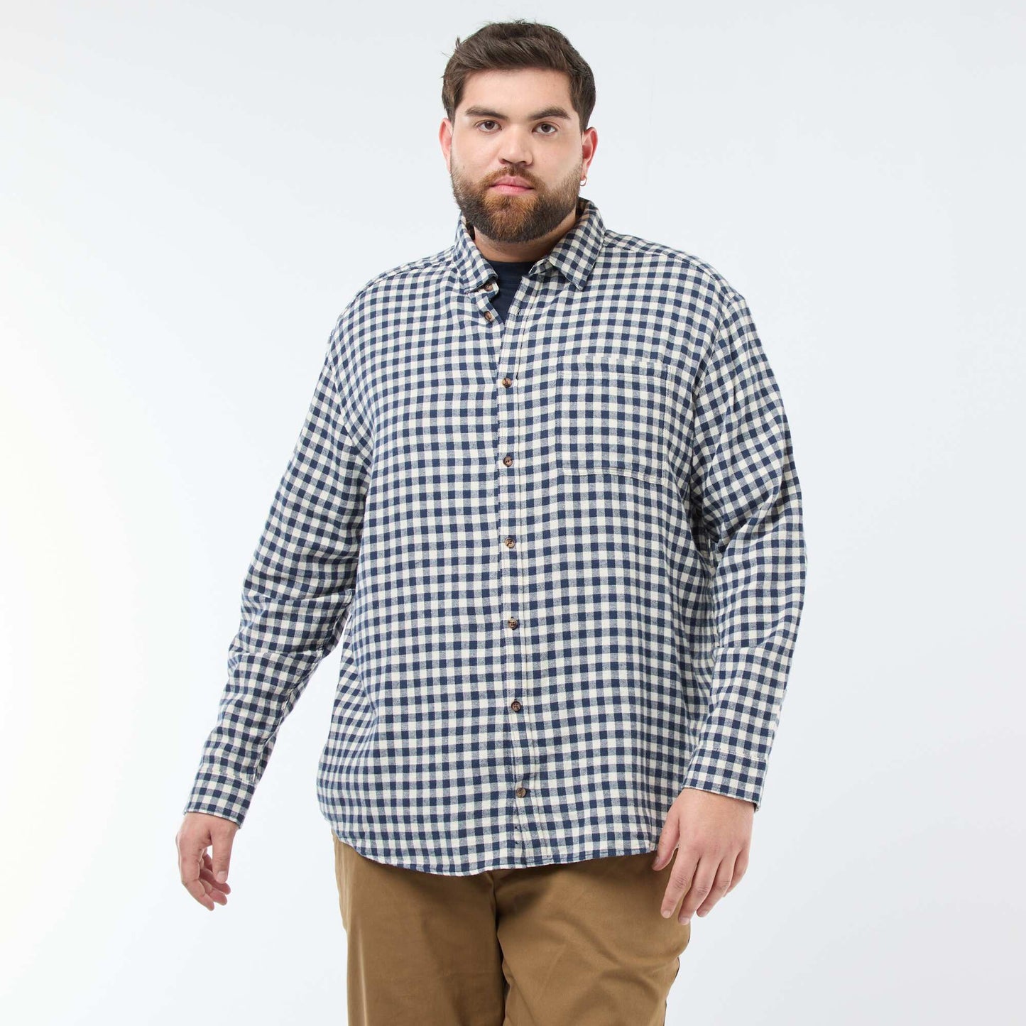 Cotton Flannel Checkered Shirt BLUE