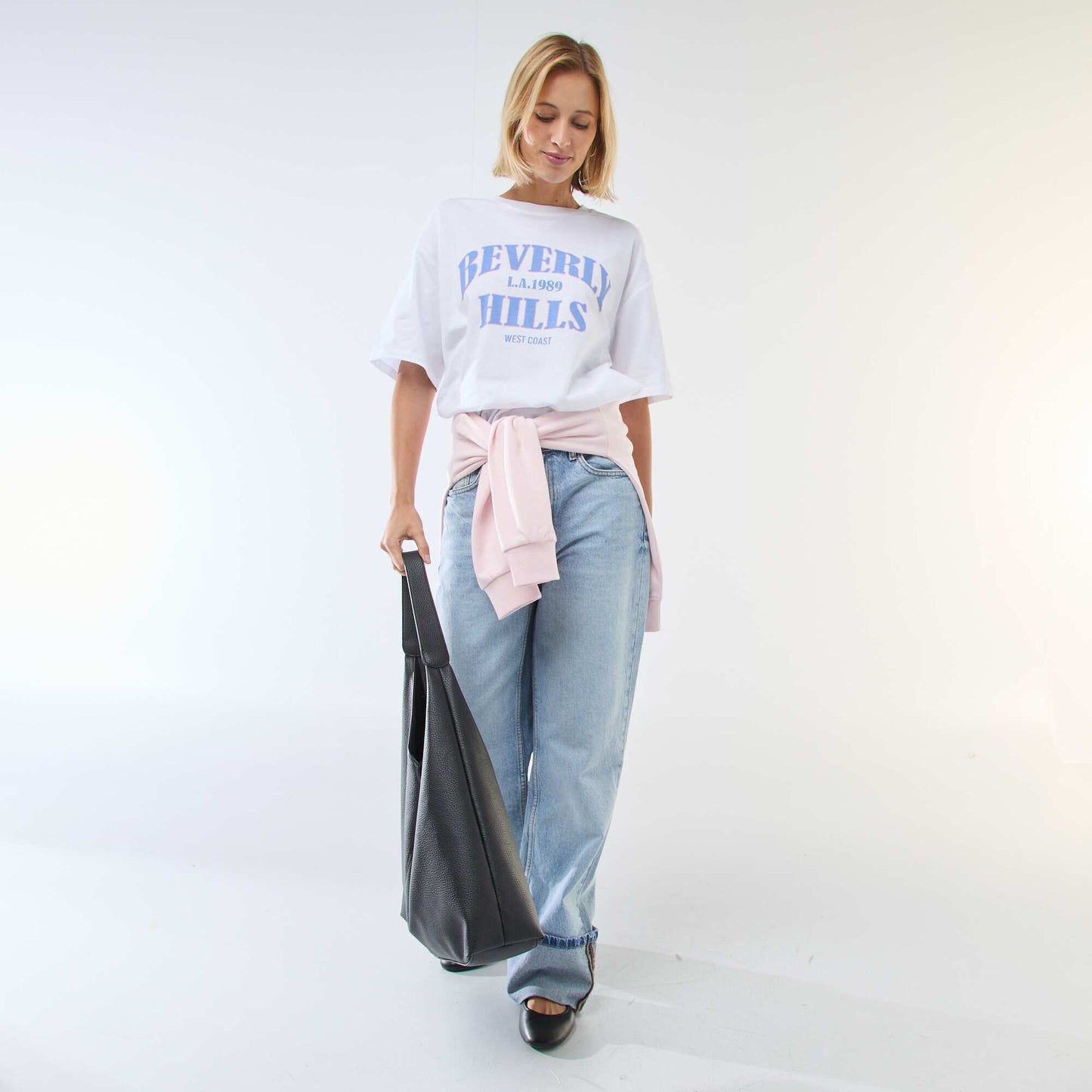 Oversized Slogan T-shirt BLUE
