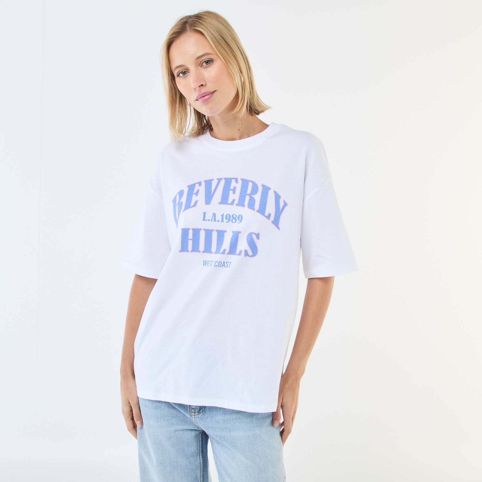 Oversized Slogan T-shirt BLUE