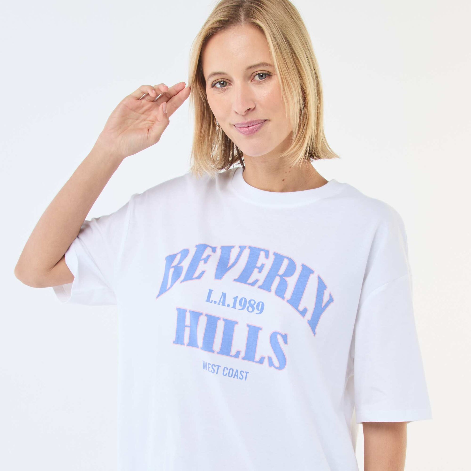 Oversized Slogan T-shirt BLUE