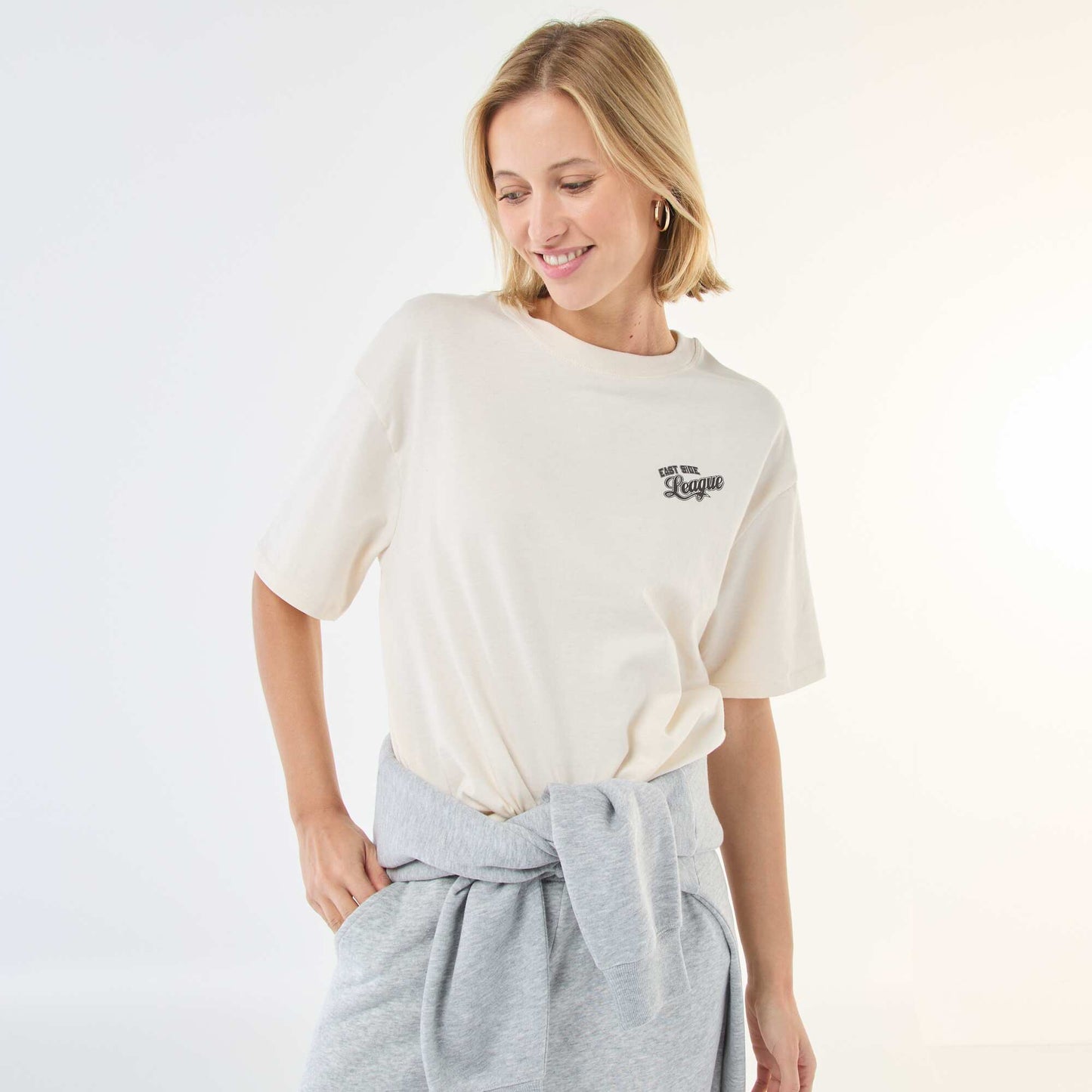 Oversized Slogan T-shirt WHITE