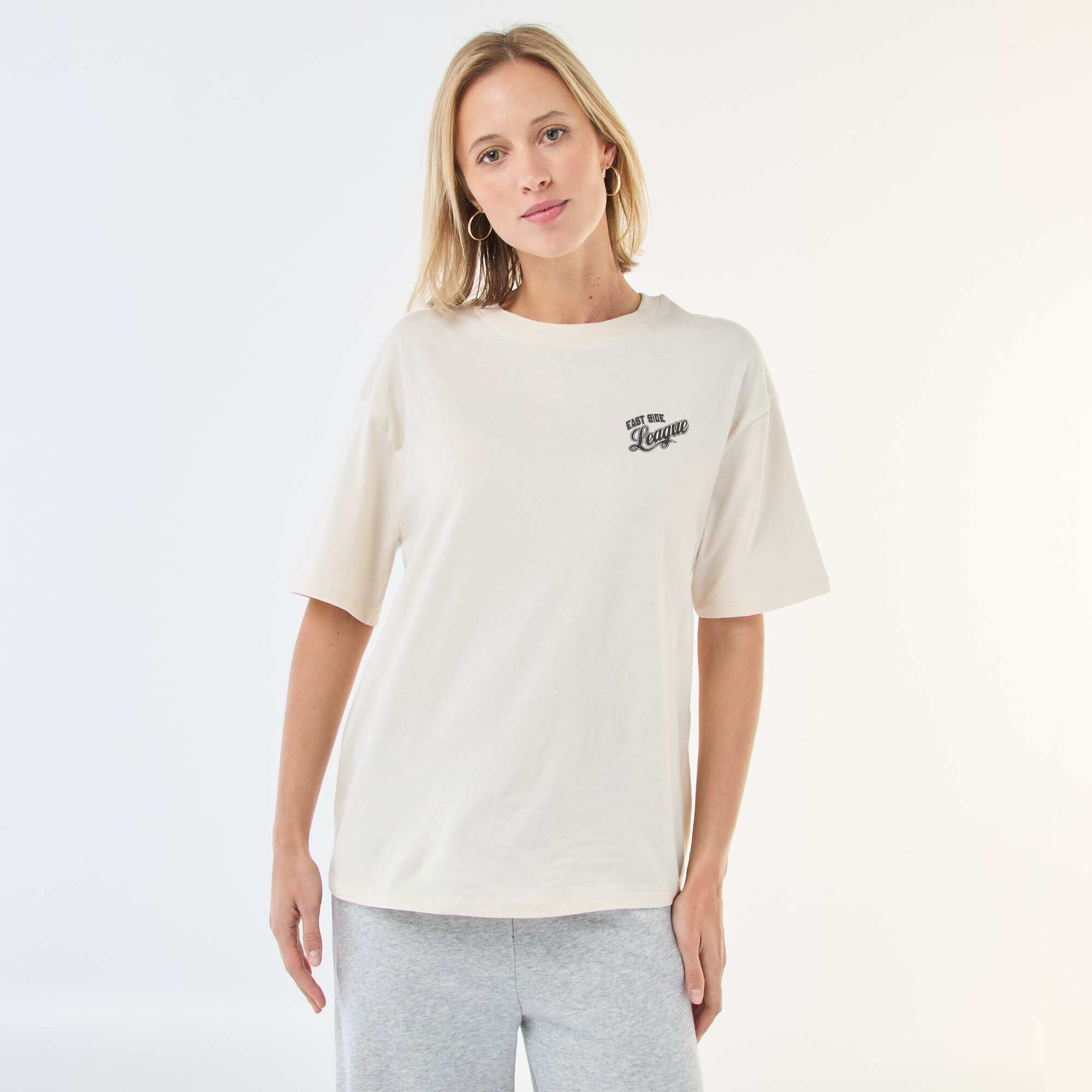Oversized Slogan T-shirt WHITE