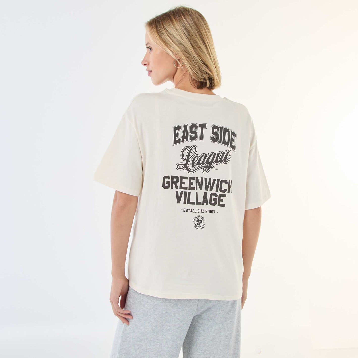 Oversized Slogan T-shirt WHITE