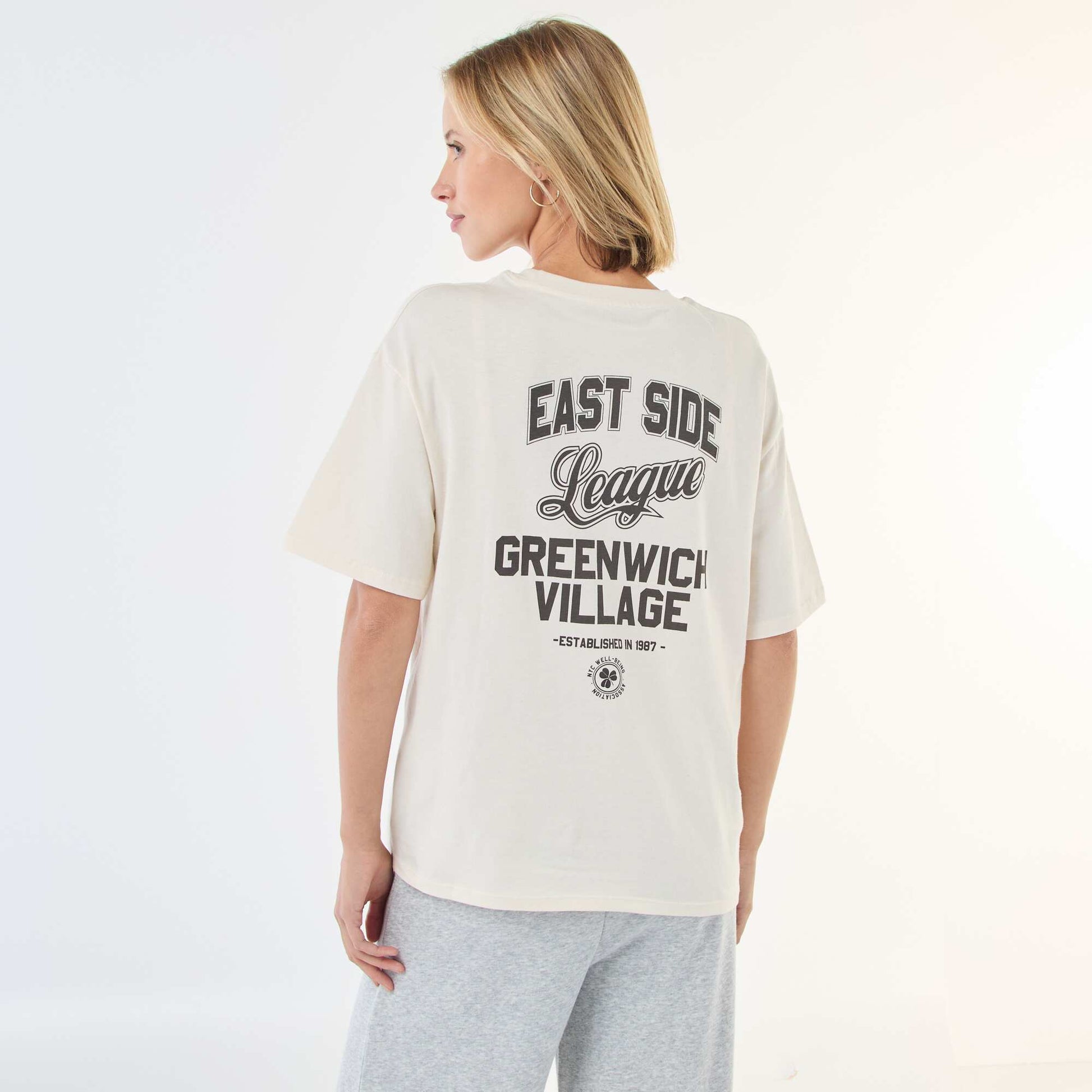 Oversized Slogan T-shirt WHITE