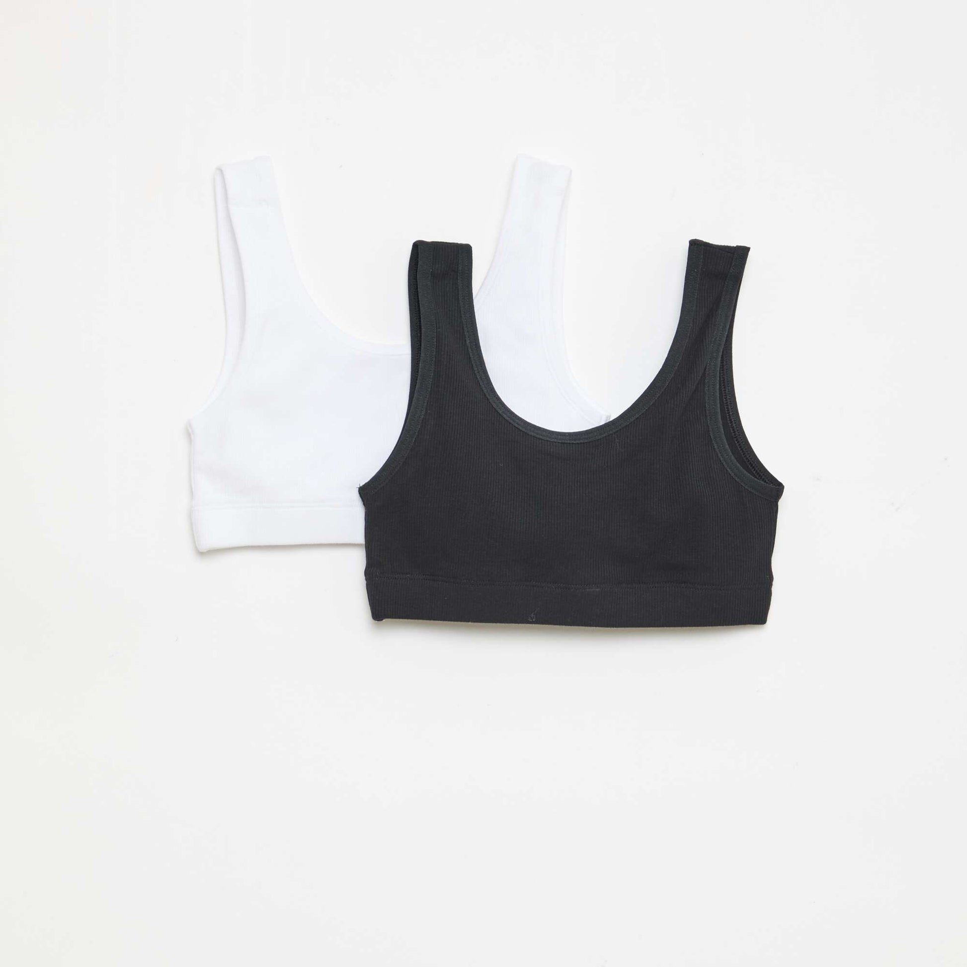 Ribbed Knit Bralette Set BLACK