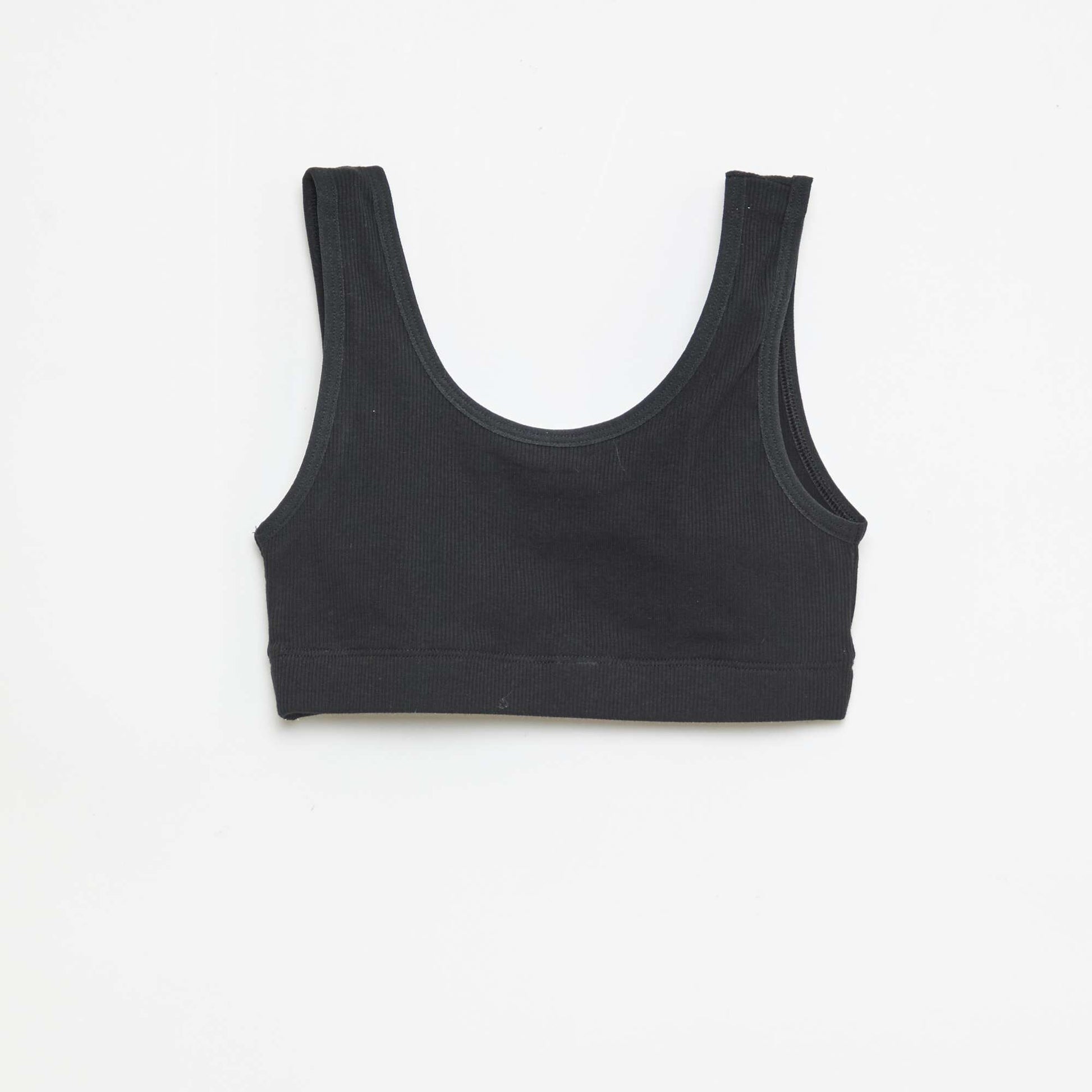 Ribbed Knit Bralette Set BLACK